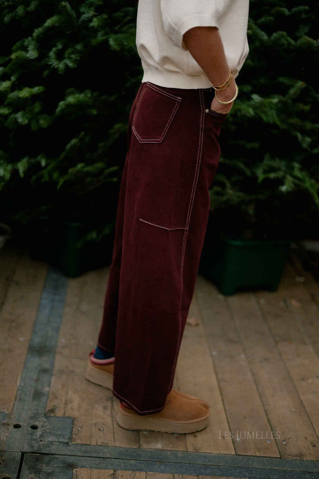 Pantalon en denim Willow prune