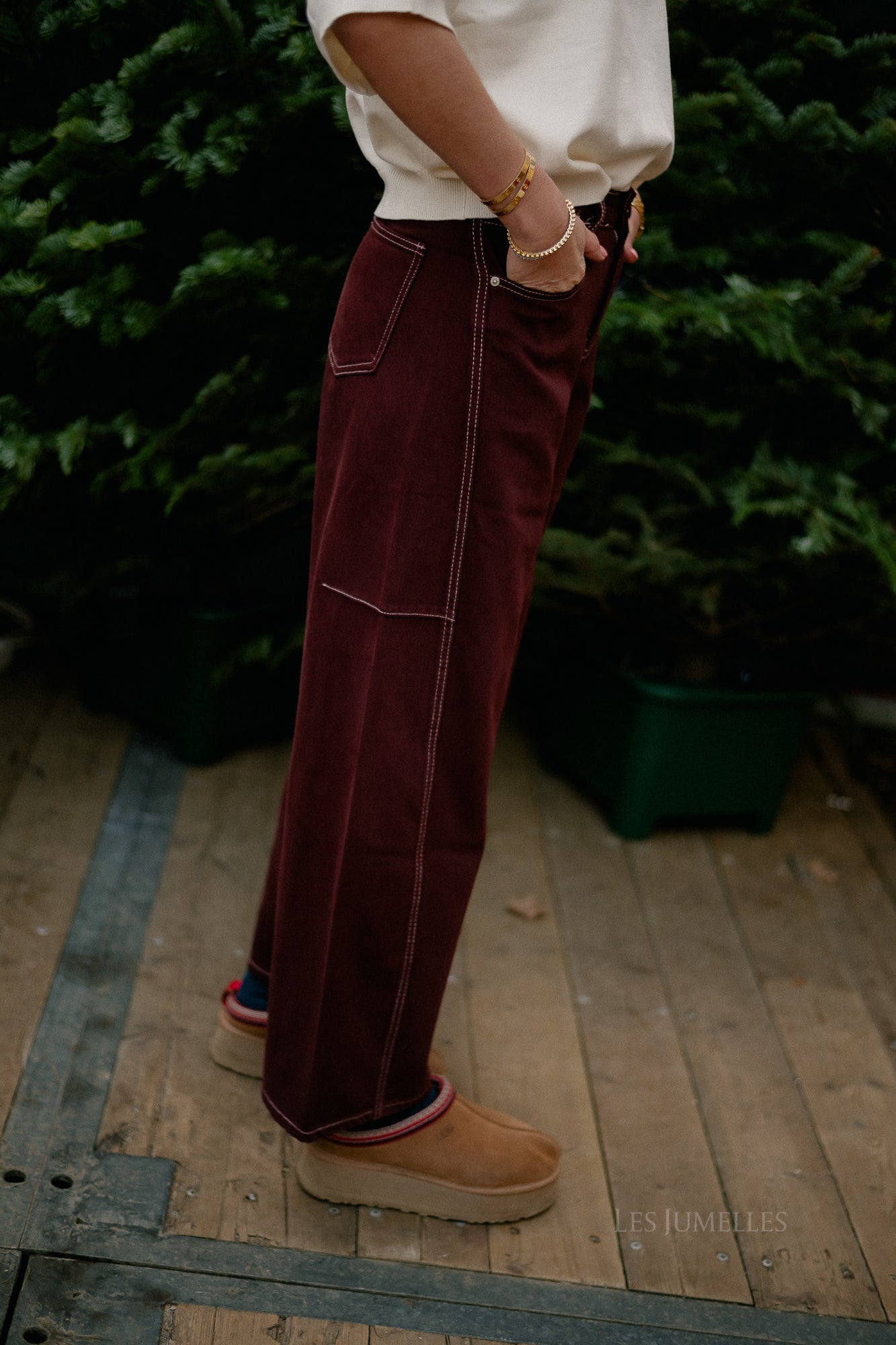 Pantalon en denim Willow prune