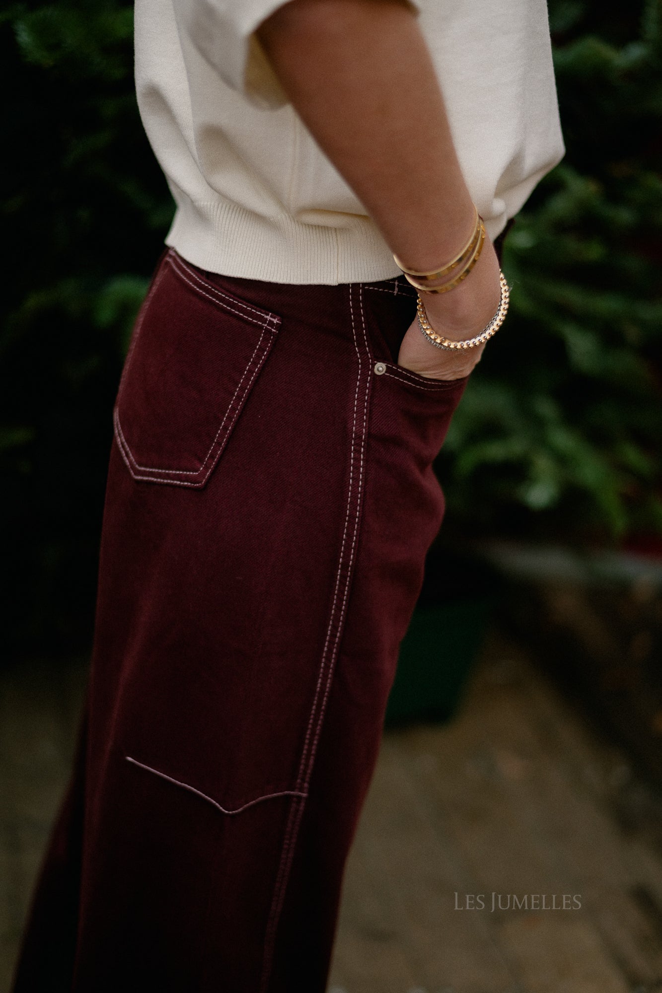 Pantalon en denim Willow prune