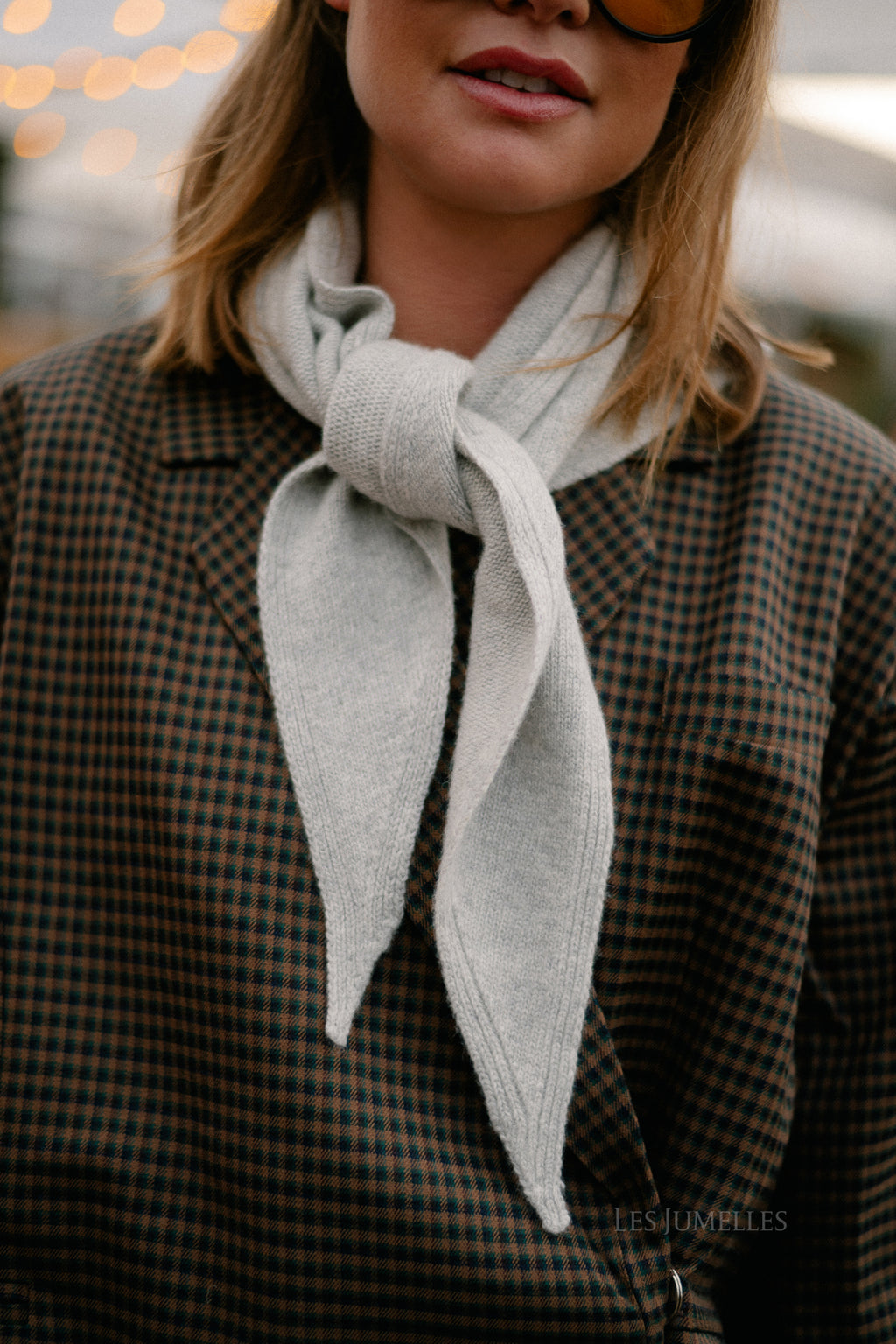 Juhla triangle scarf grey melange