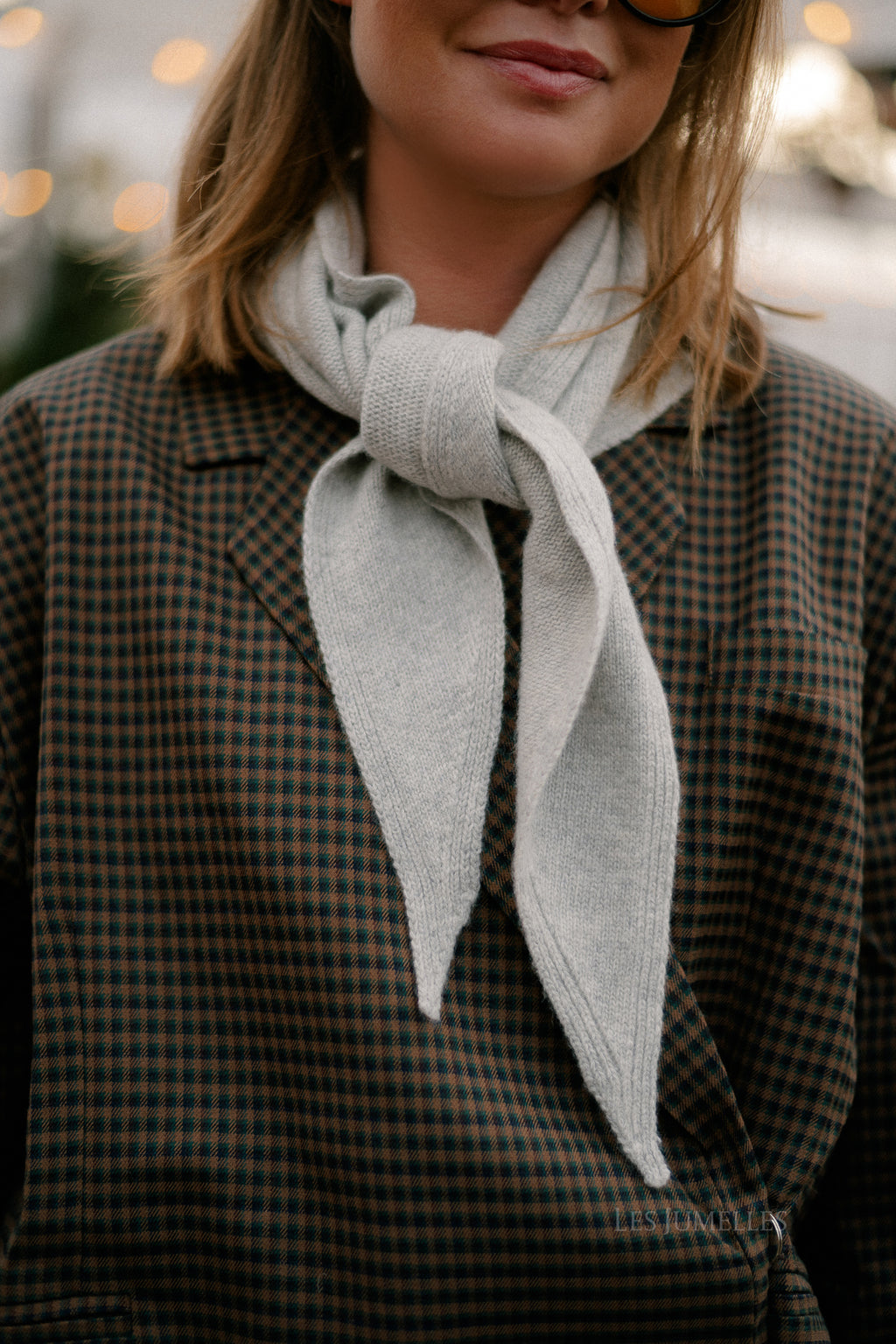 Juhla triangle scarf grey melange