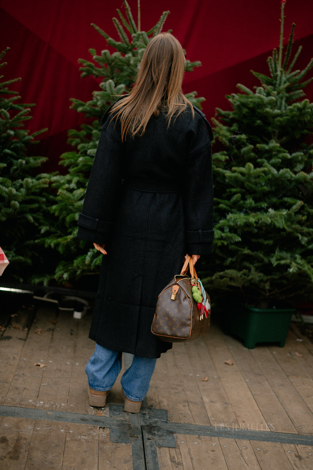 Oversize Eilika Mantel in Schwarz