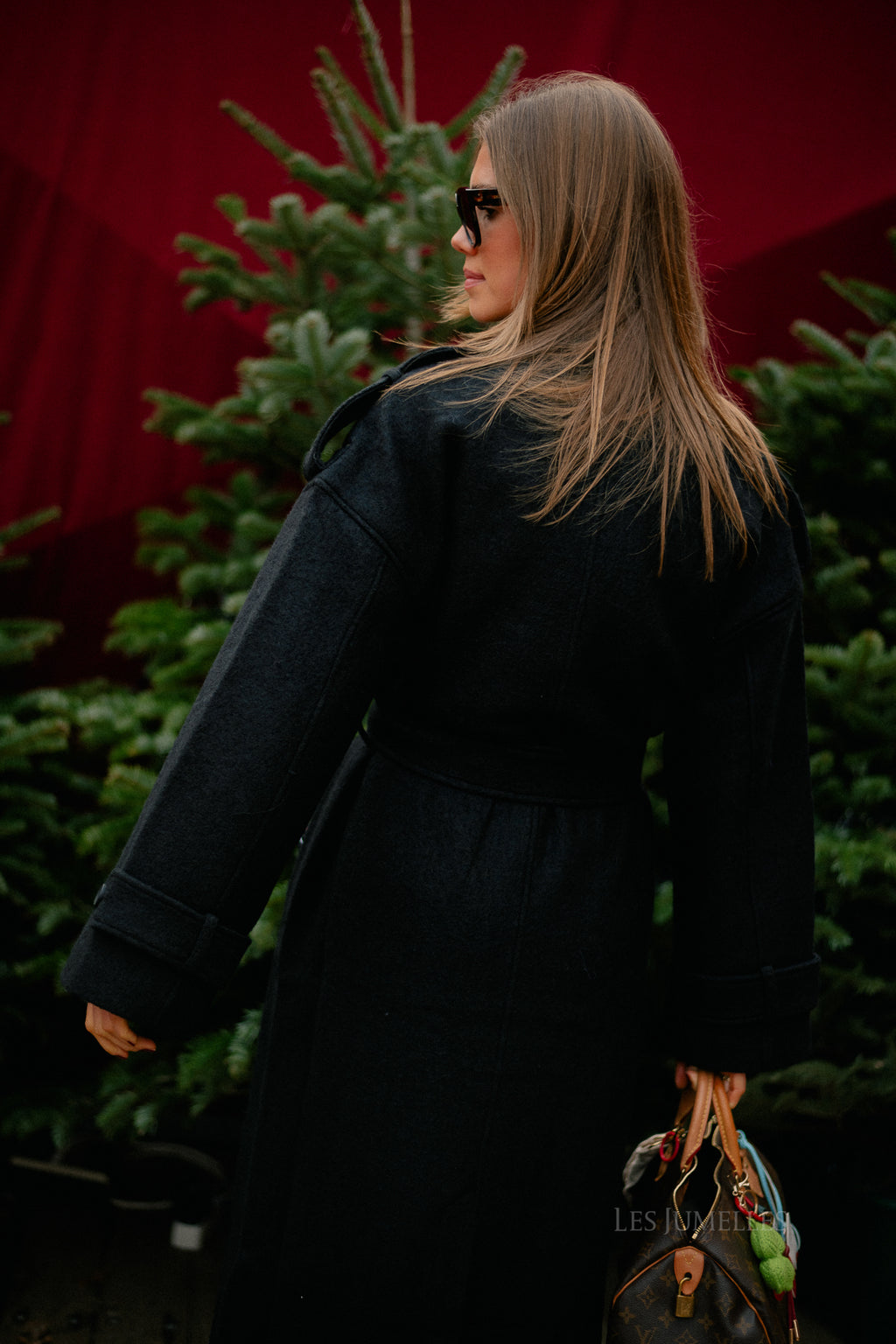 Oversize Eilika Mantel in Schwarz