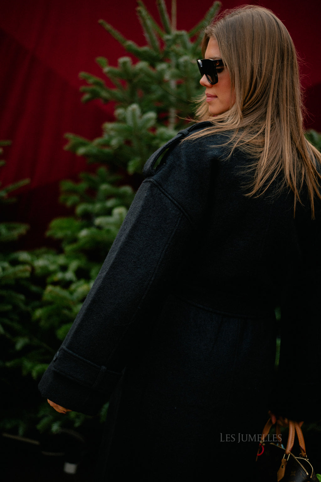 Oversize Eilika Mantel in Schwarz