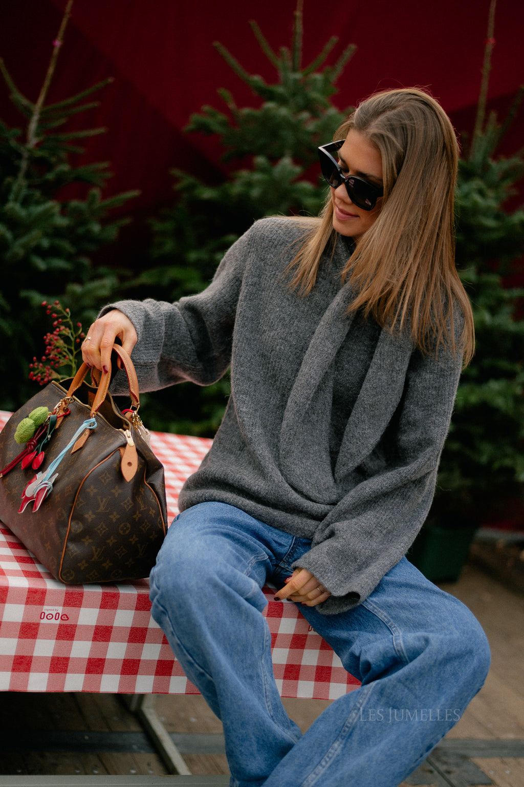 SLFLulu LS nœud papillon maille gris chiné moyen