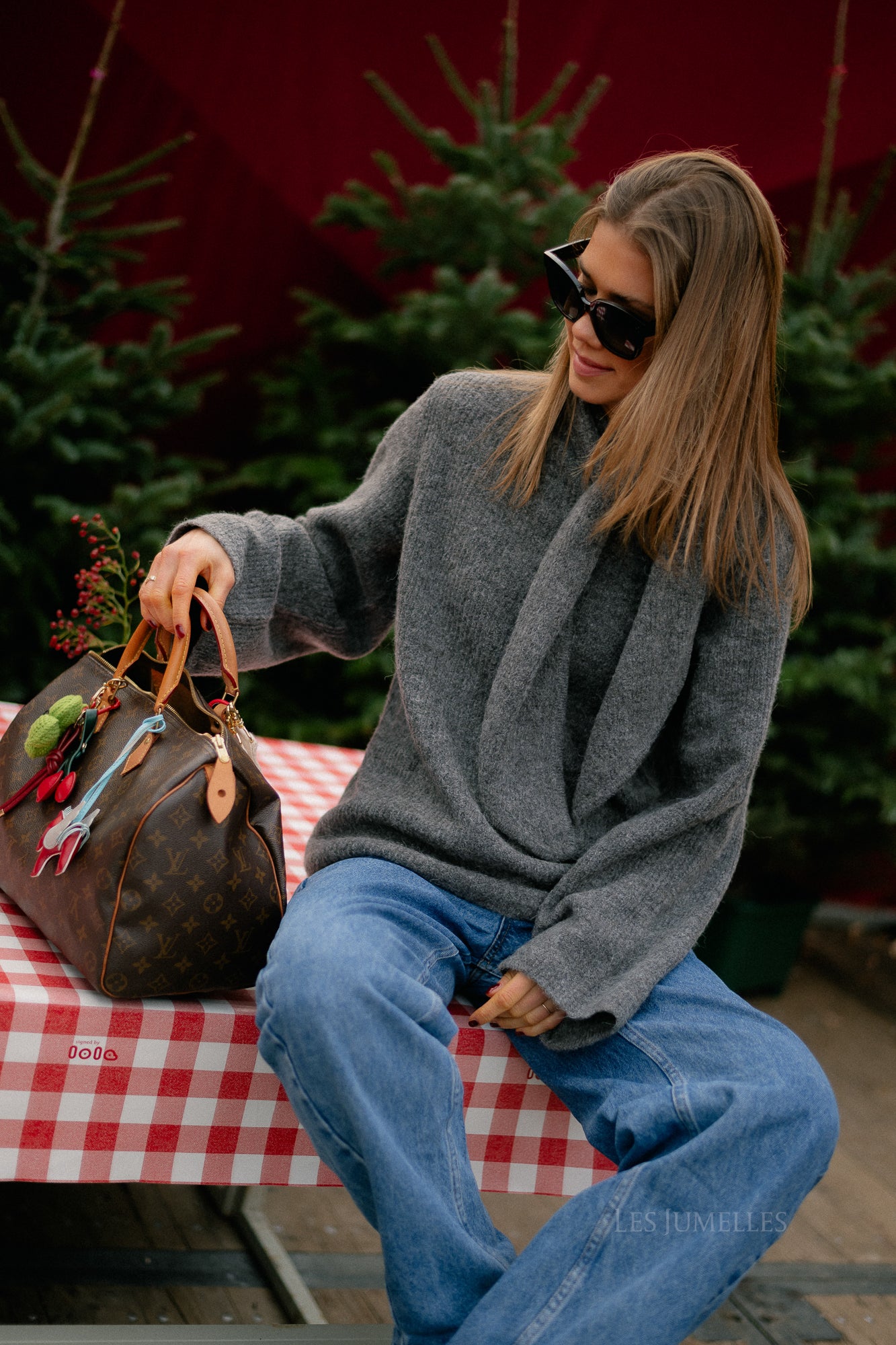 SLFLulu LS nœud papillon maille gris chiné moyen