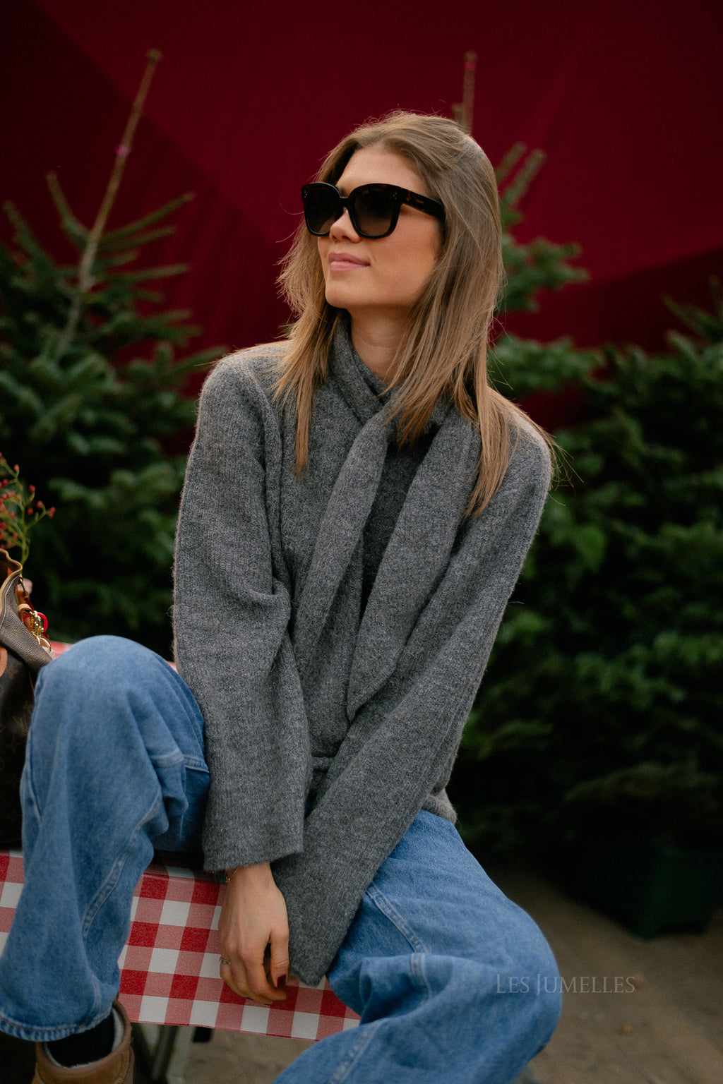 SLFLulu LS nœud papillon maille gris chiné moyen