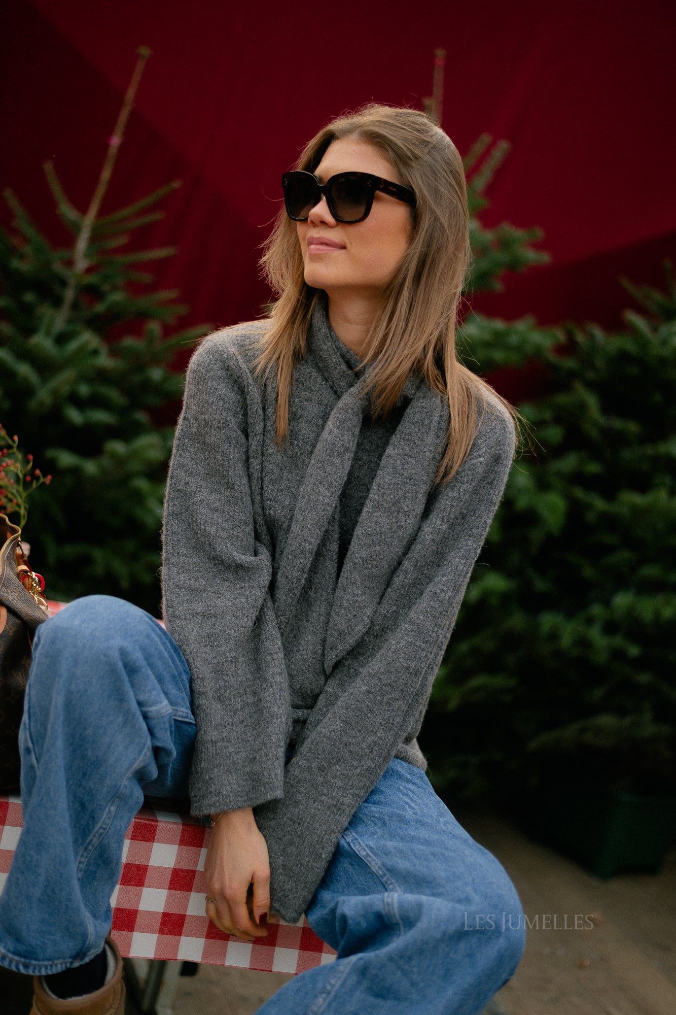 SLFLulu LS nœud papillon maille gris chiné moyen