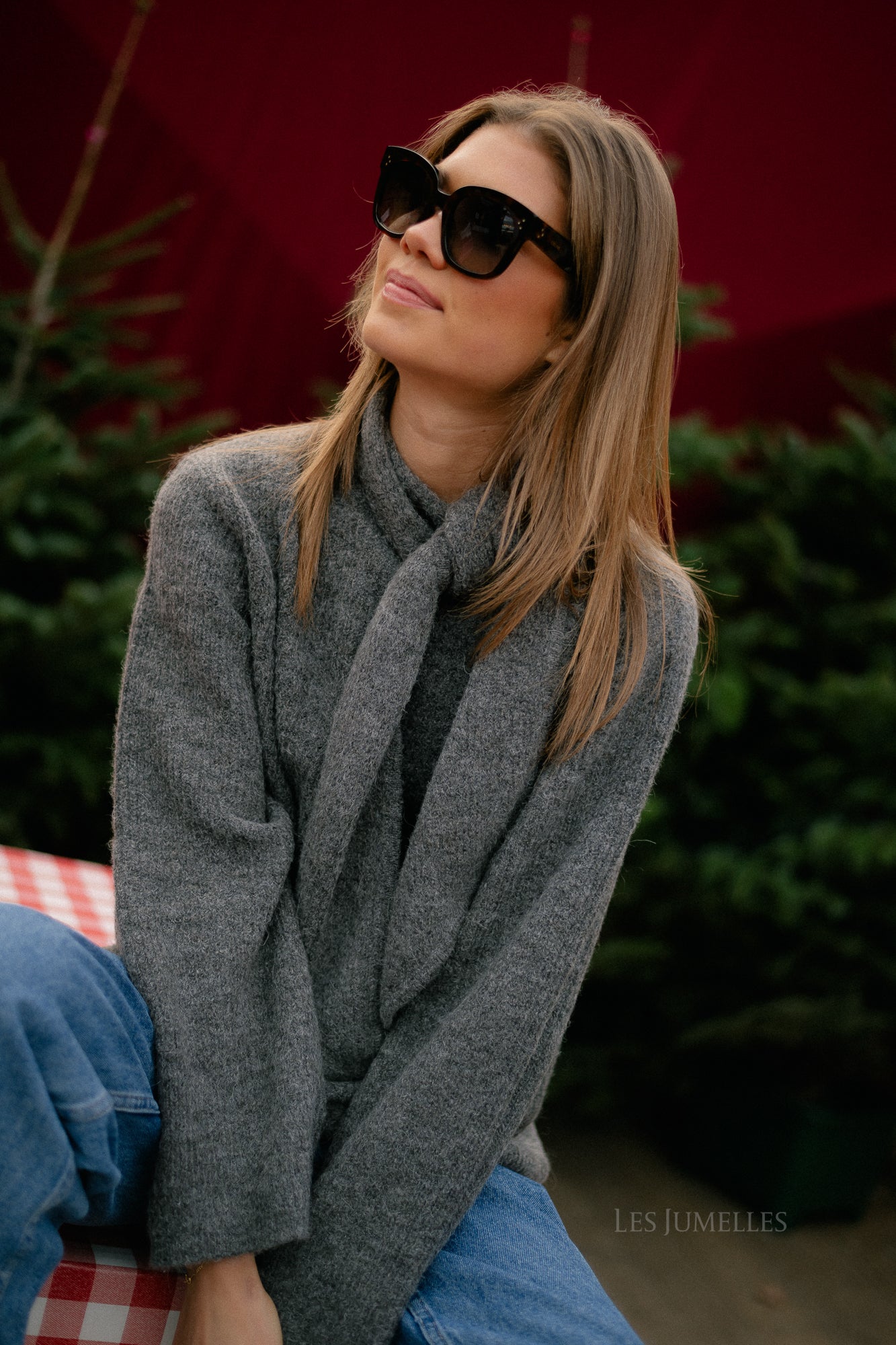 SLFLulu LS nœud papillon maille gris chiné moyen