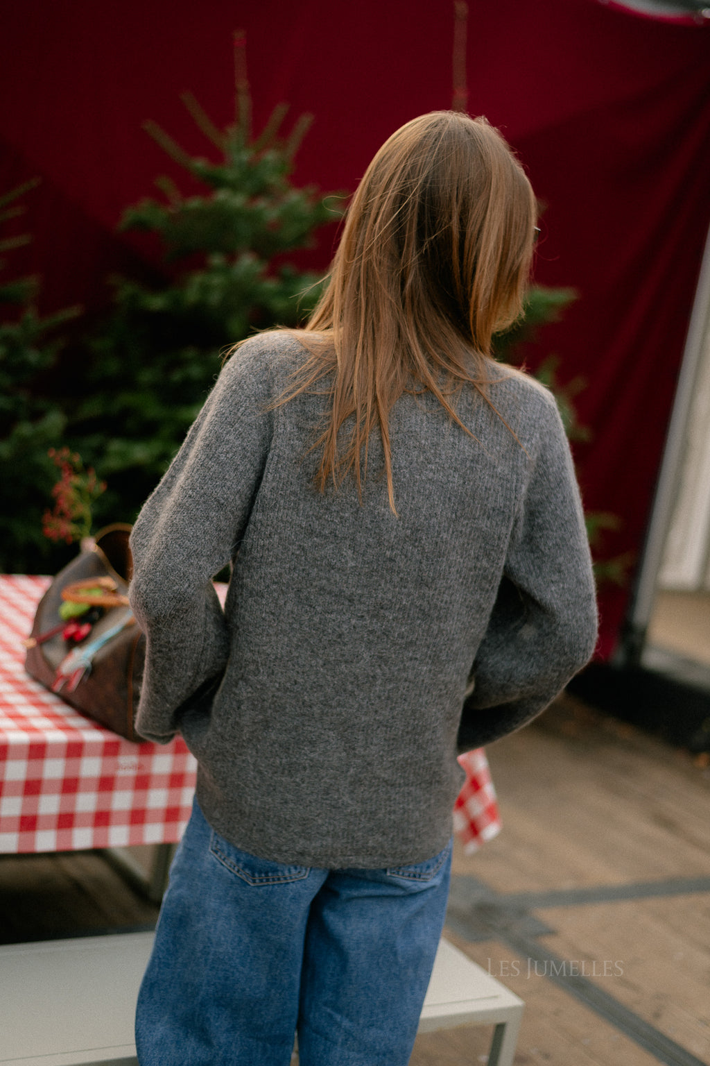 SLFLulu LS nœud papillon maille gris chiné moyen