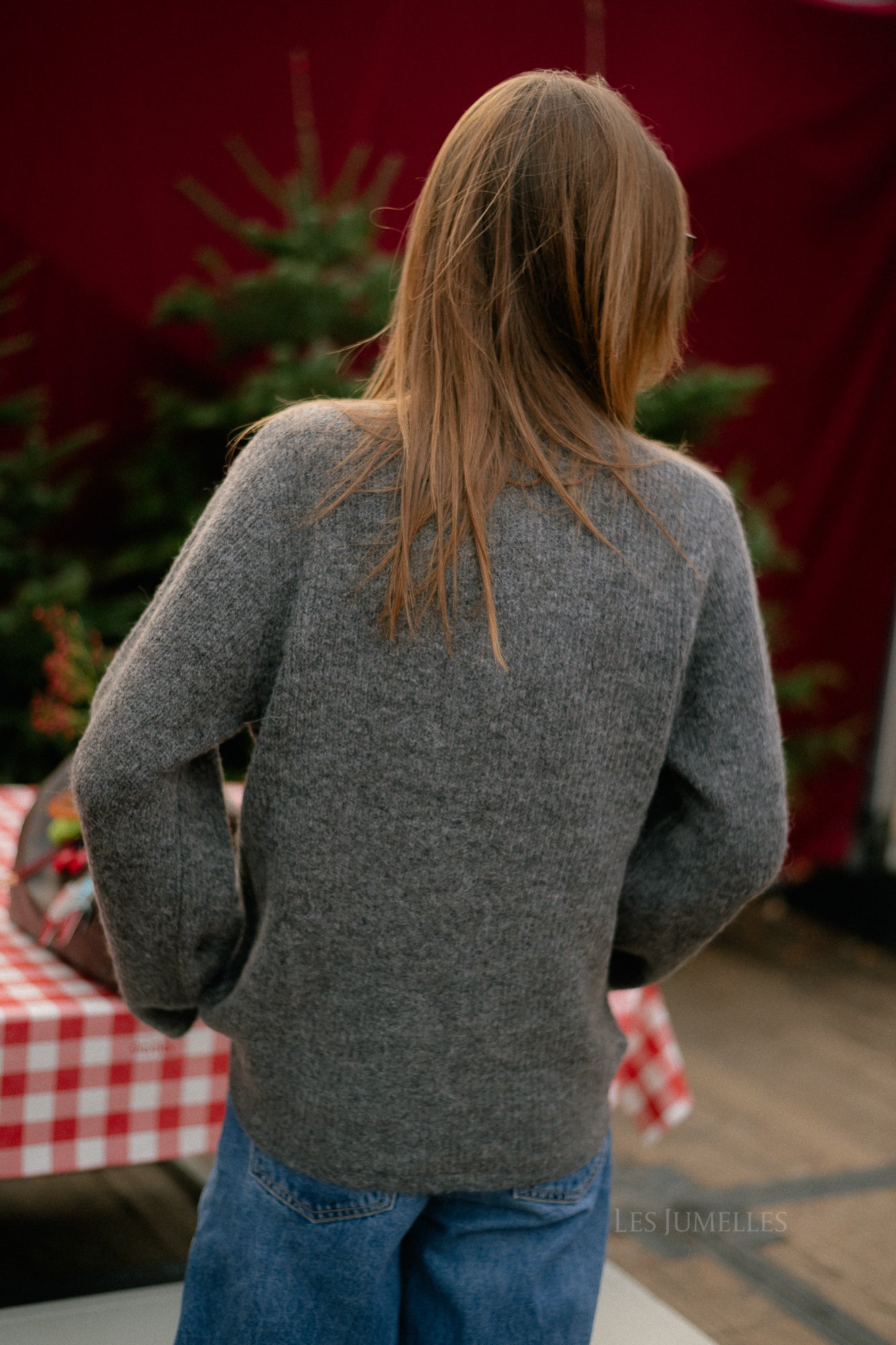 SLFLulu LS nœud papillon maille gris chiné moyen