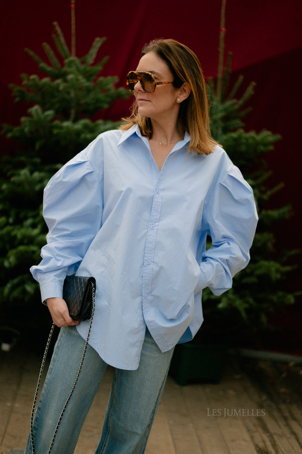 Nathalie oversized shirt light blue