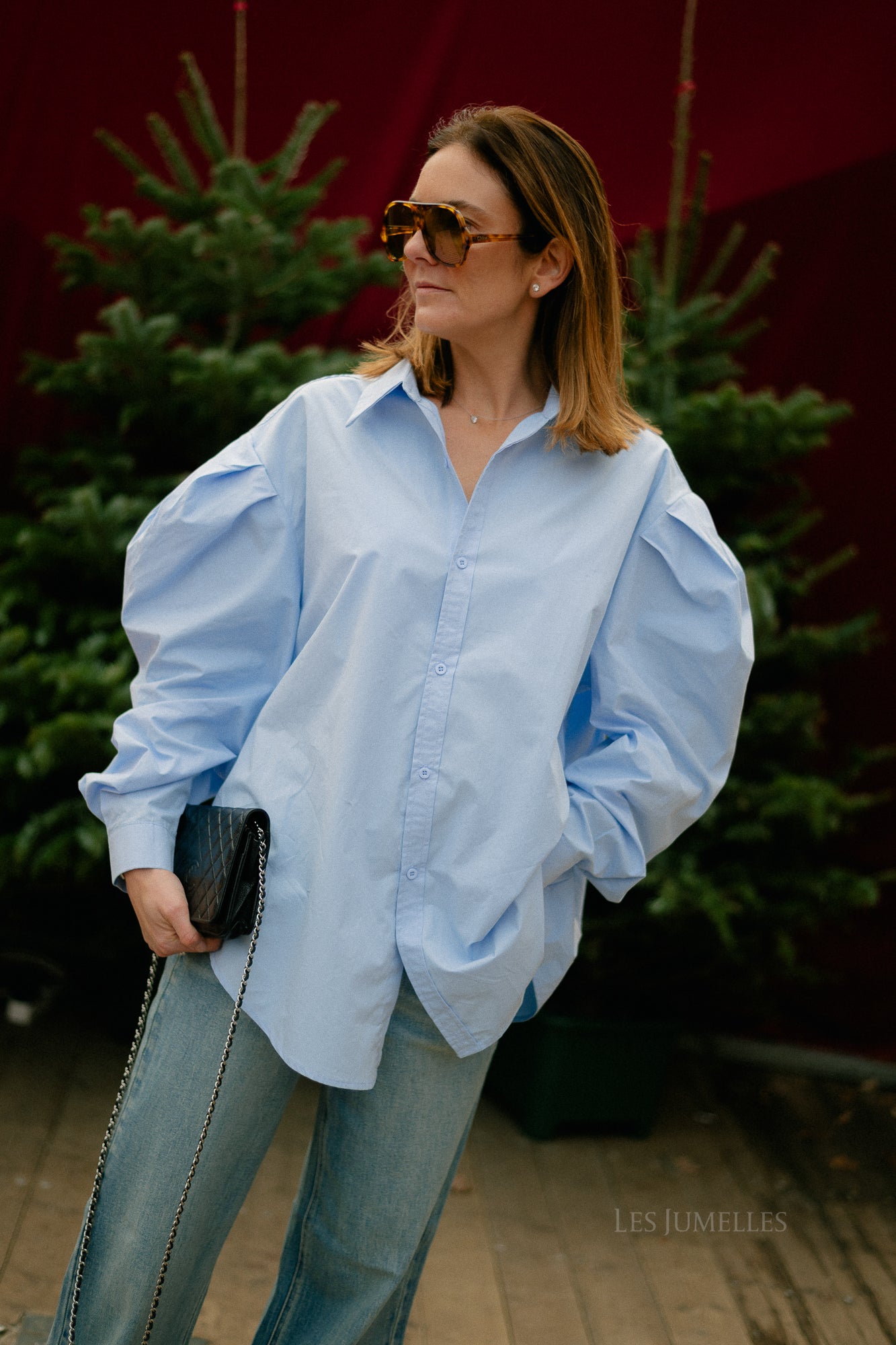 Nathalie oversized shirt light blue