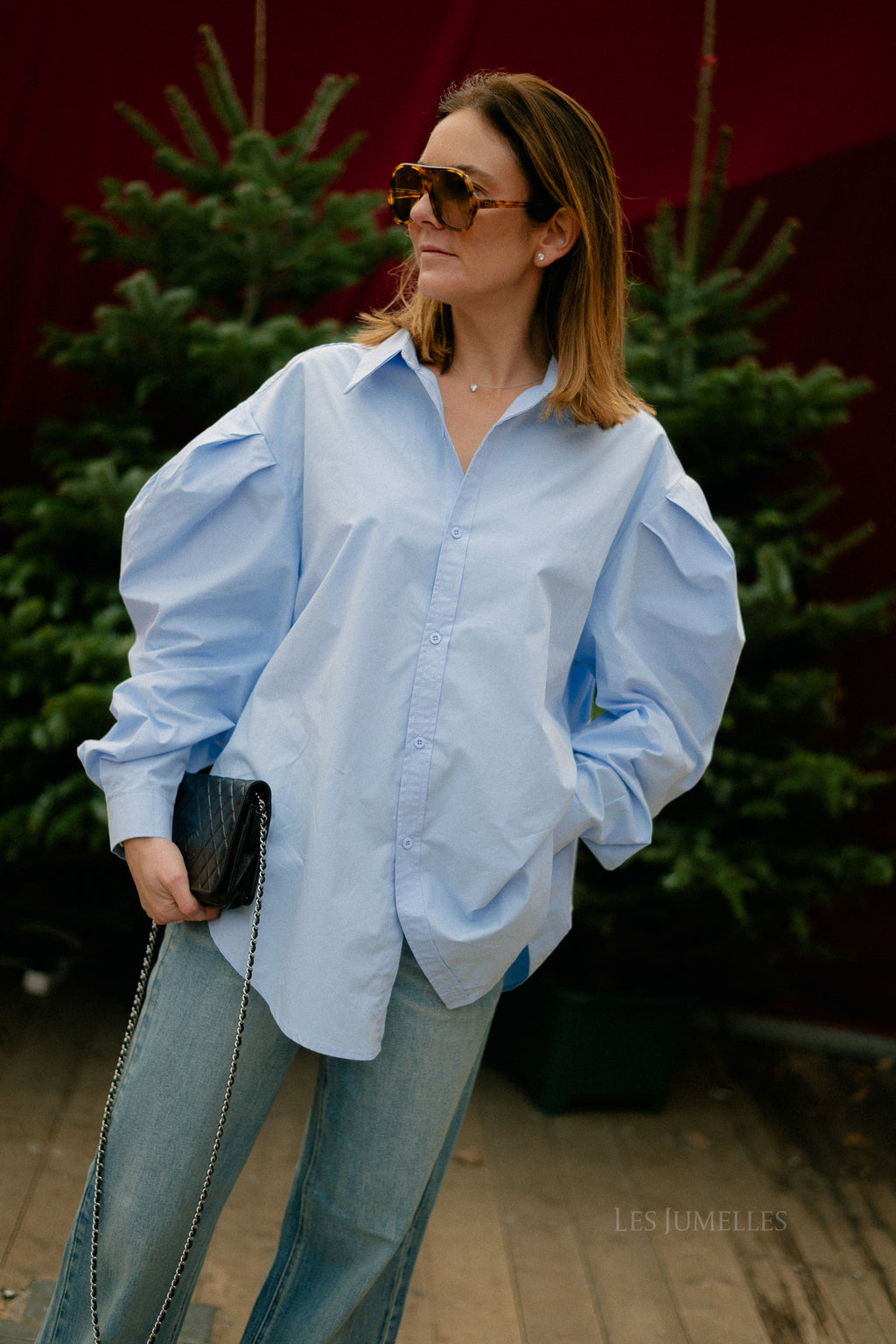 Nathalie oversized shirt light blue