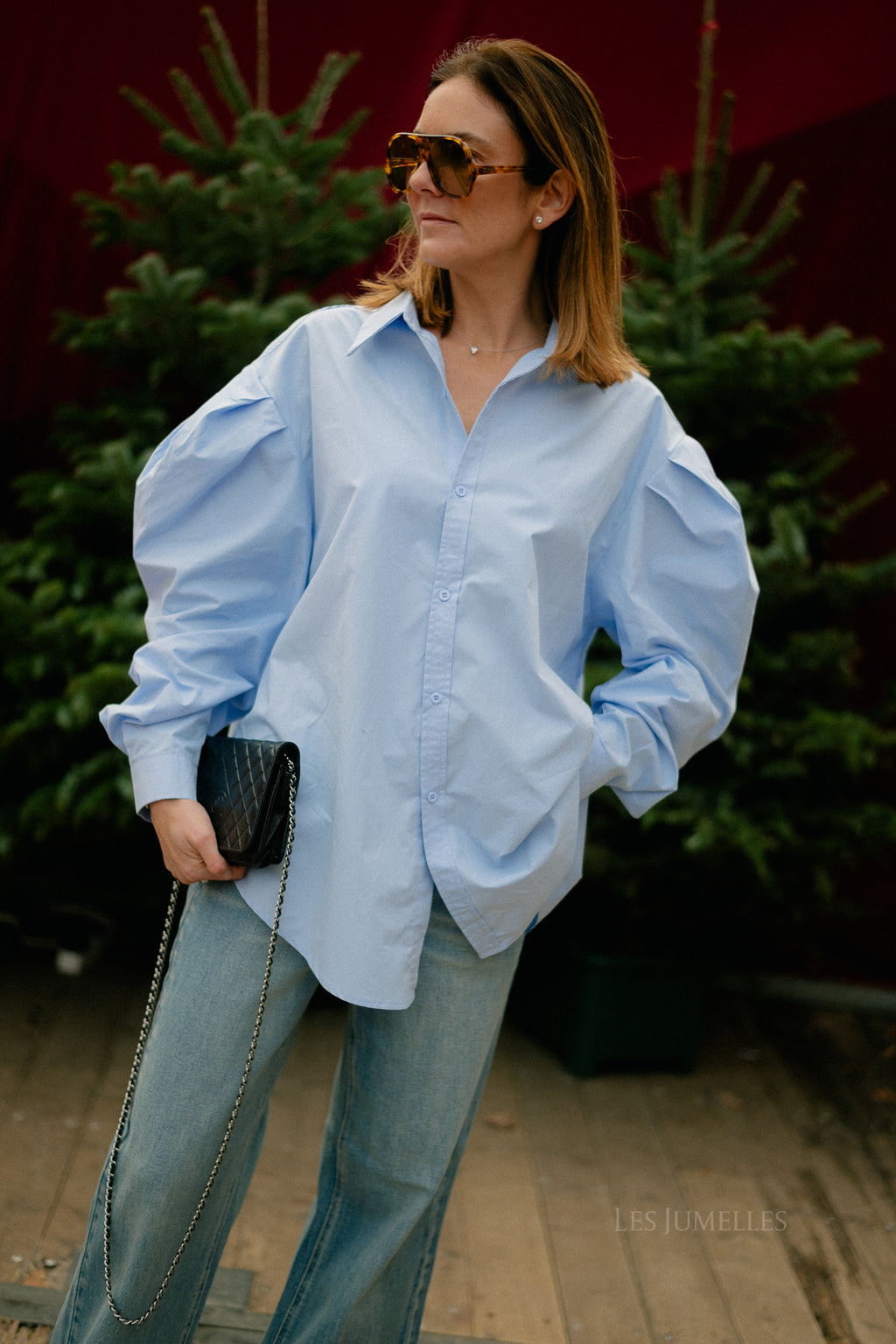 Nathalie oversized shirt light blue