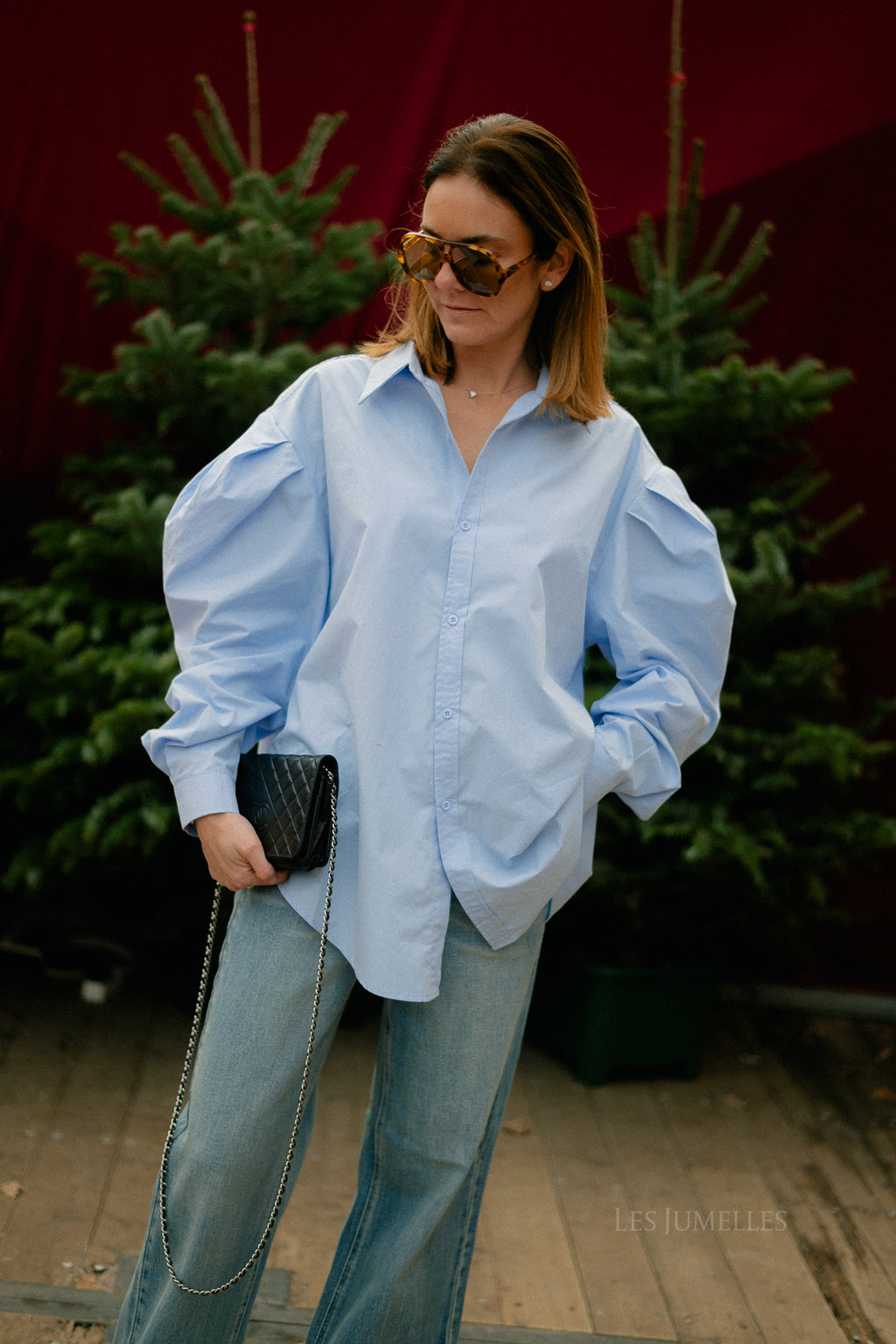 Nathalie oversized shirt light blue
