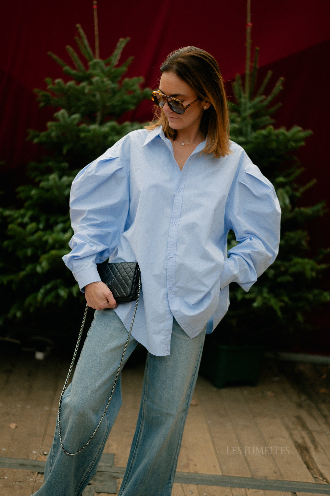 Nathalie oversized shirt light blue