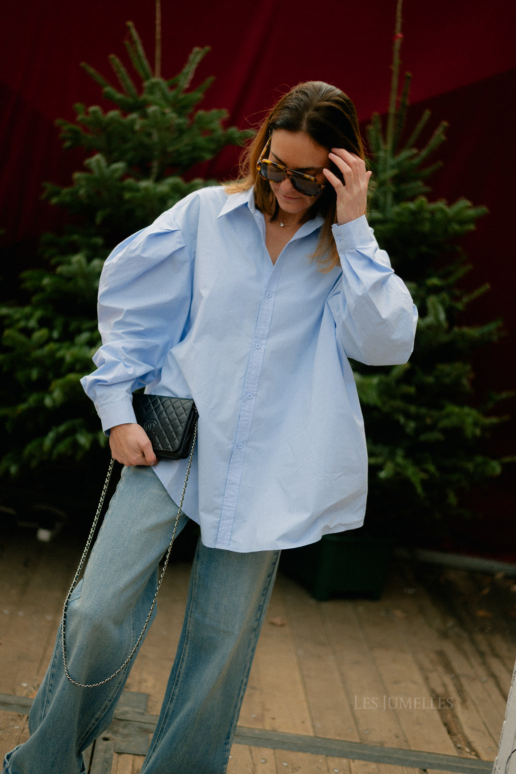 Nathalie oversized shirt light blue