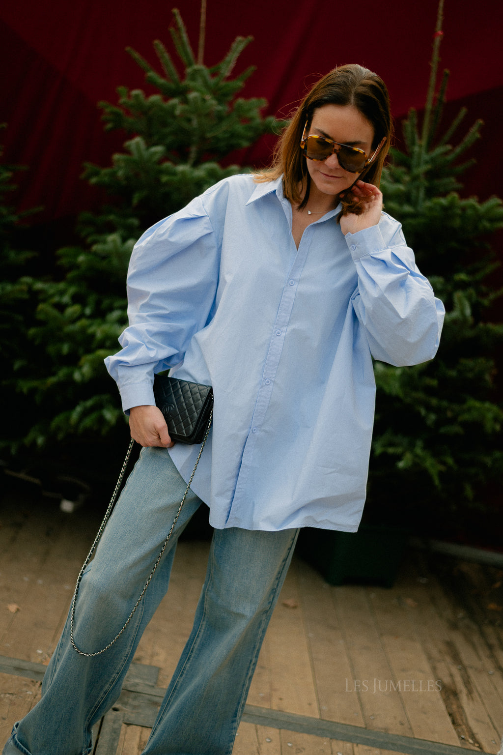 Nathalie oversized shirt light blue
