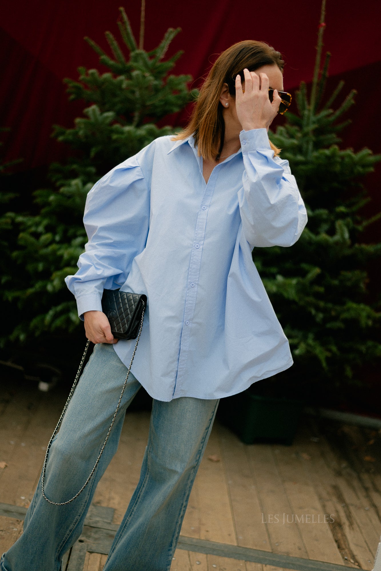 Nathalie oversized shirt light blue