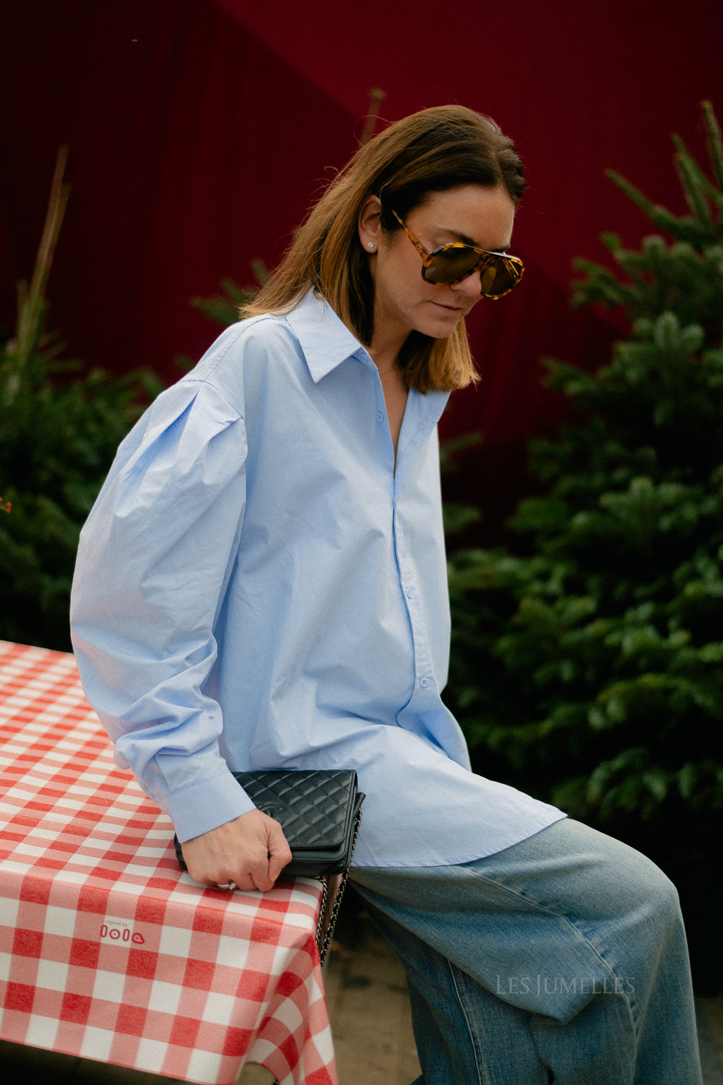 Nathalie oversized shirt light blue