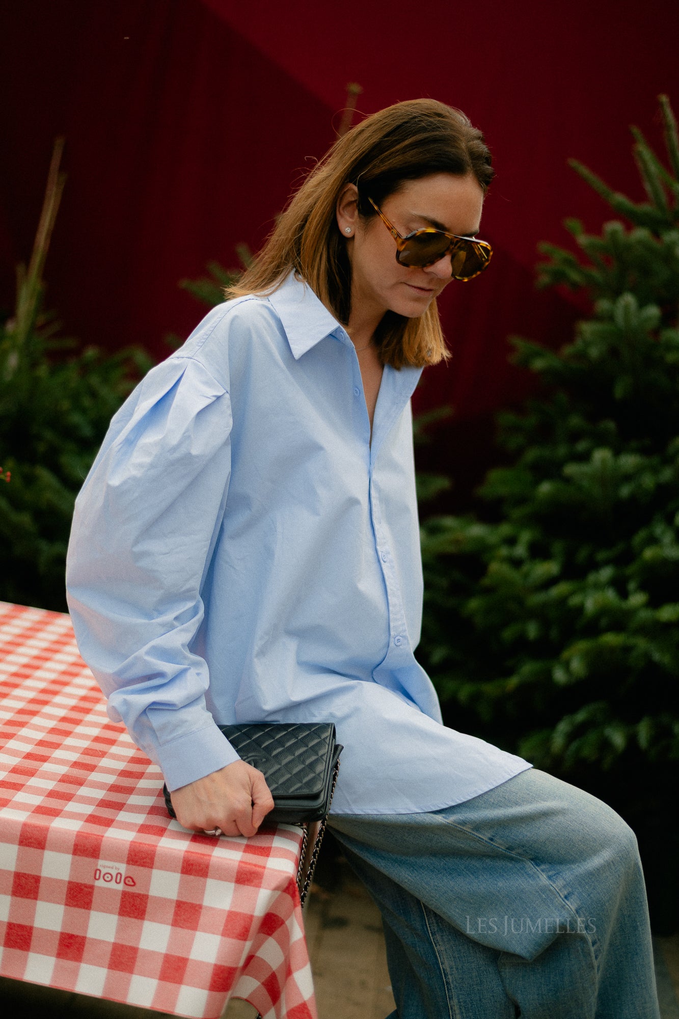 Nathalie oversized shirt light blue