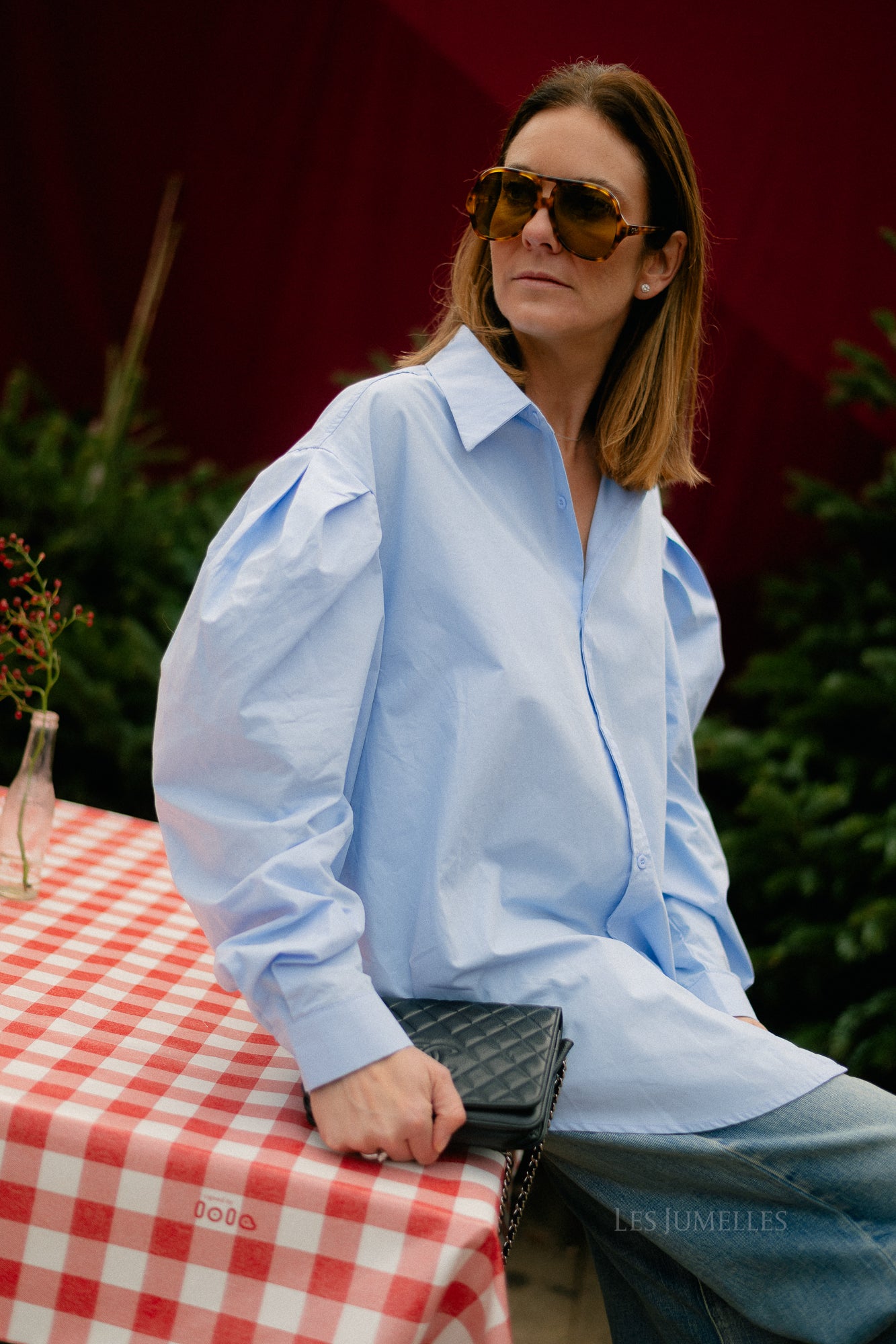 Nathalie oversized shirt light blue