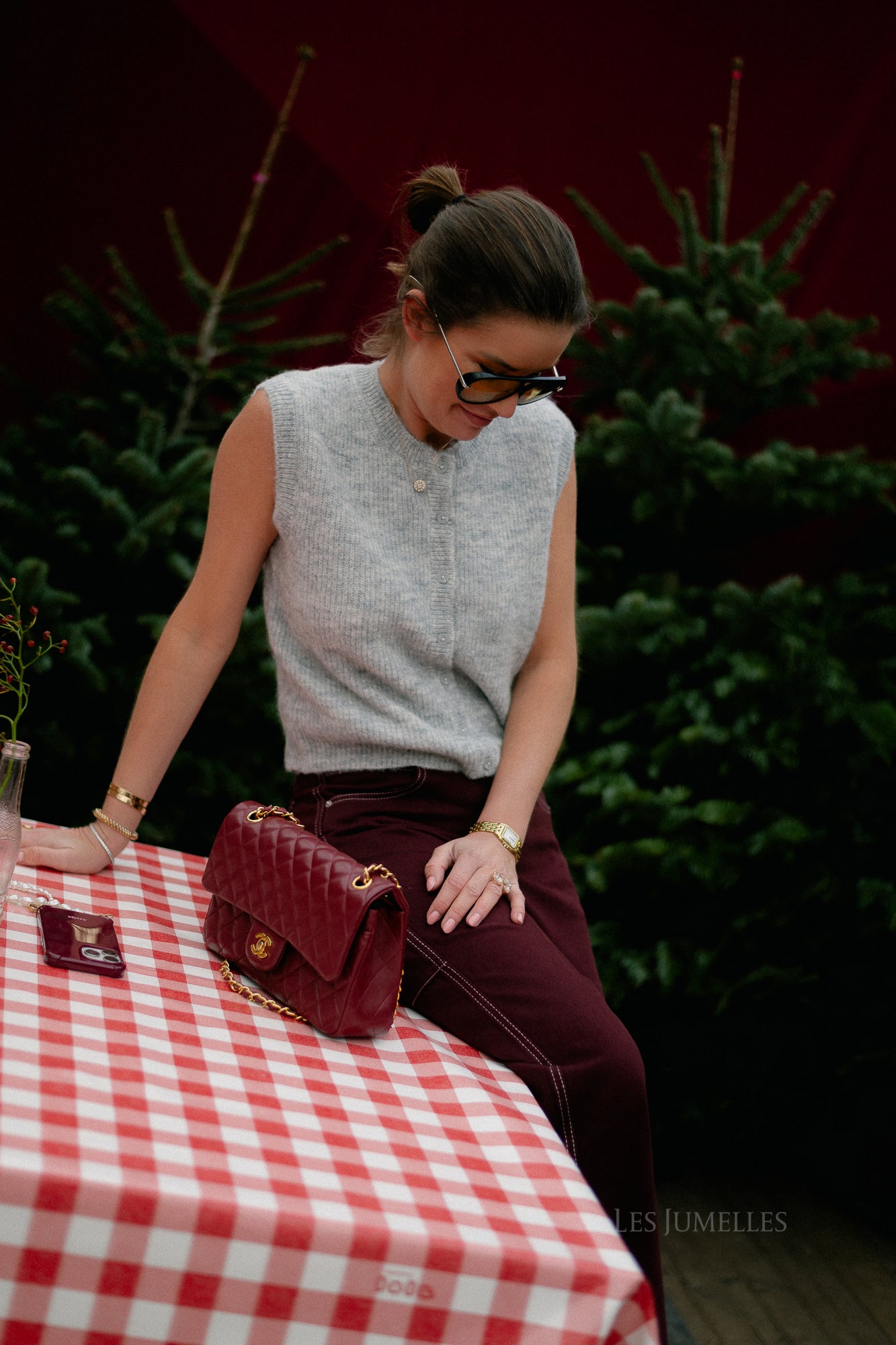 SLFLulu SL button O-neck vest light grey melange