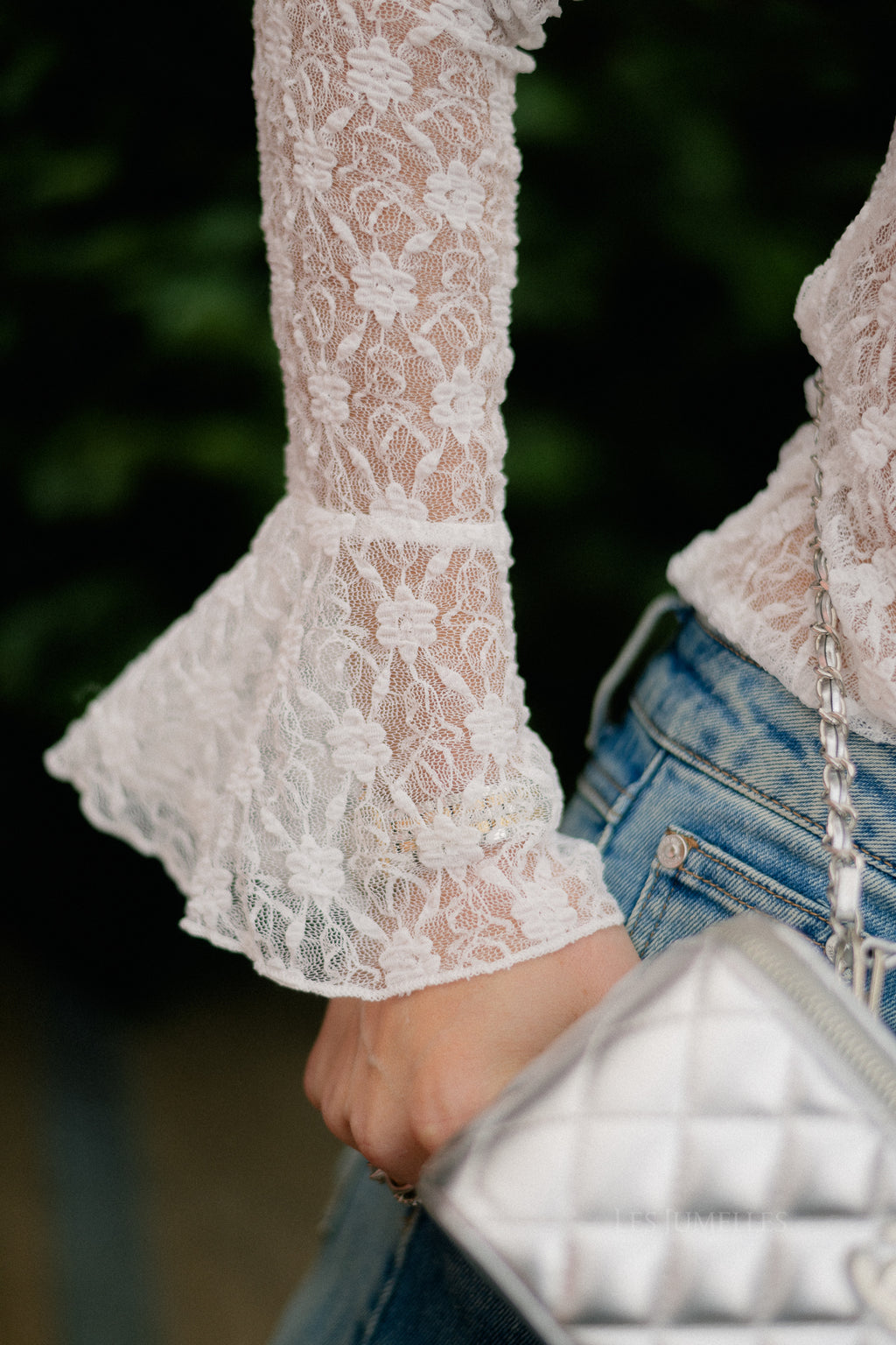 Kaya LS lace top off white