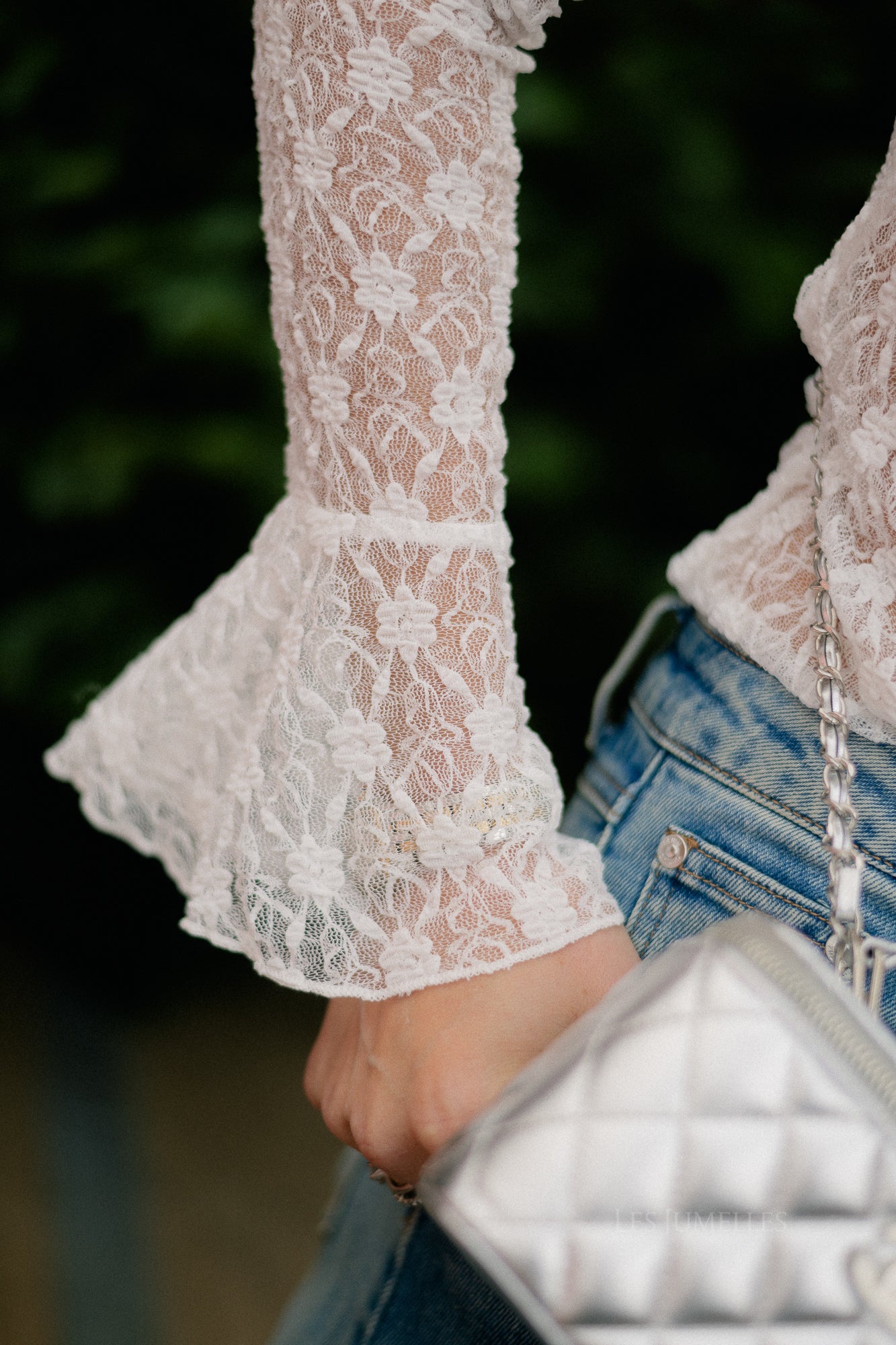 Kaya LS lace top off white