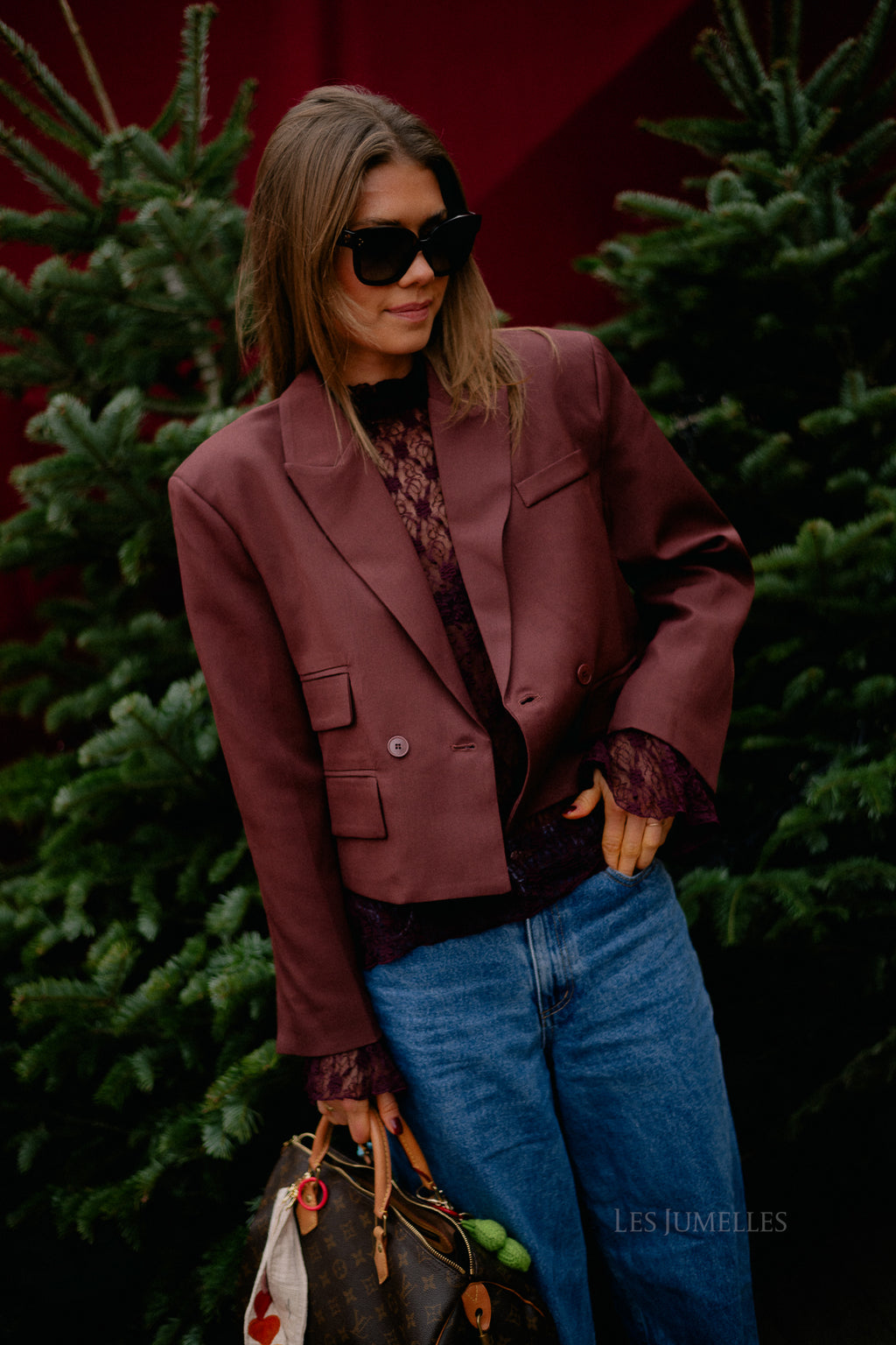 Blazer court bordeaux Donna