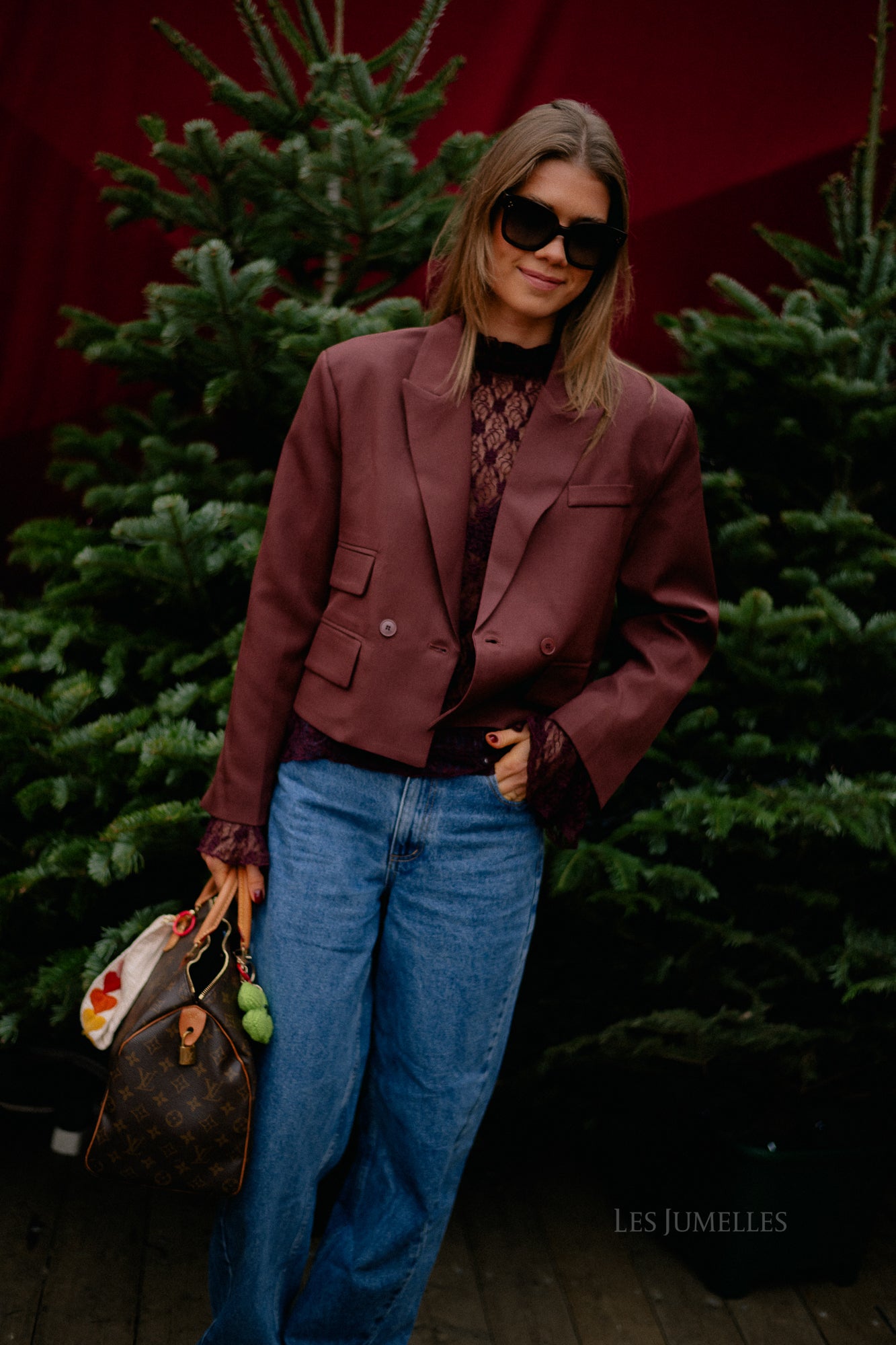 Blazer court bordeaux Donna