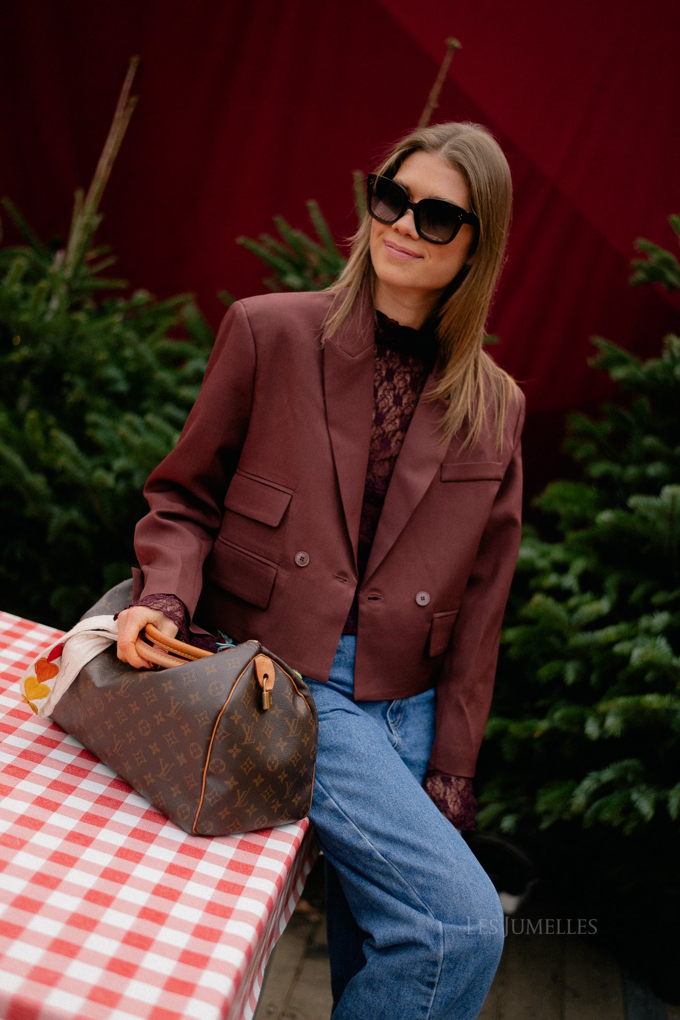 Blazer court bordeaux Donna