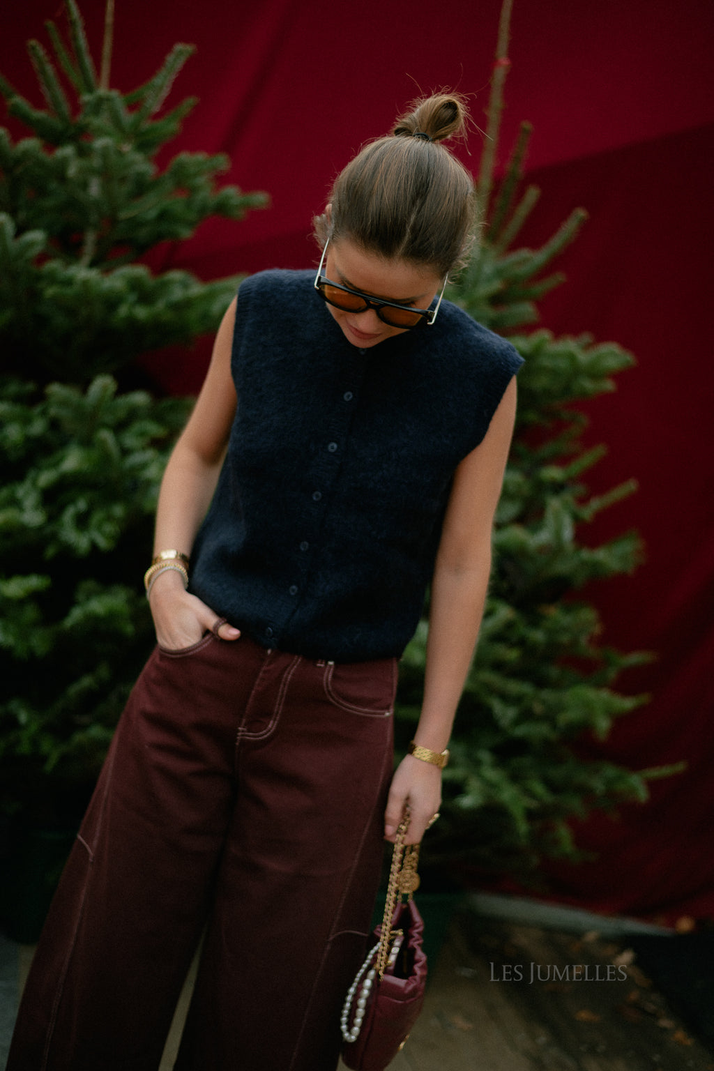 SLFLulu SL button O-neck vest dark sapphire