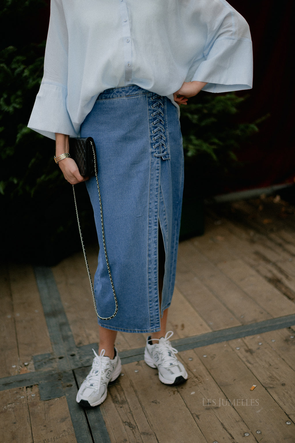 VIGarcia HW veterdetail rok mediumblauw denim