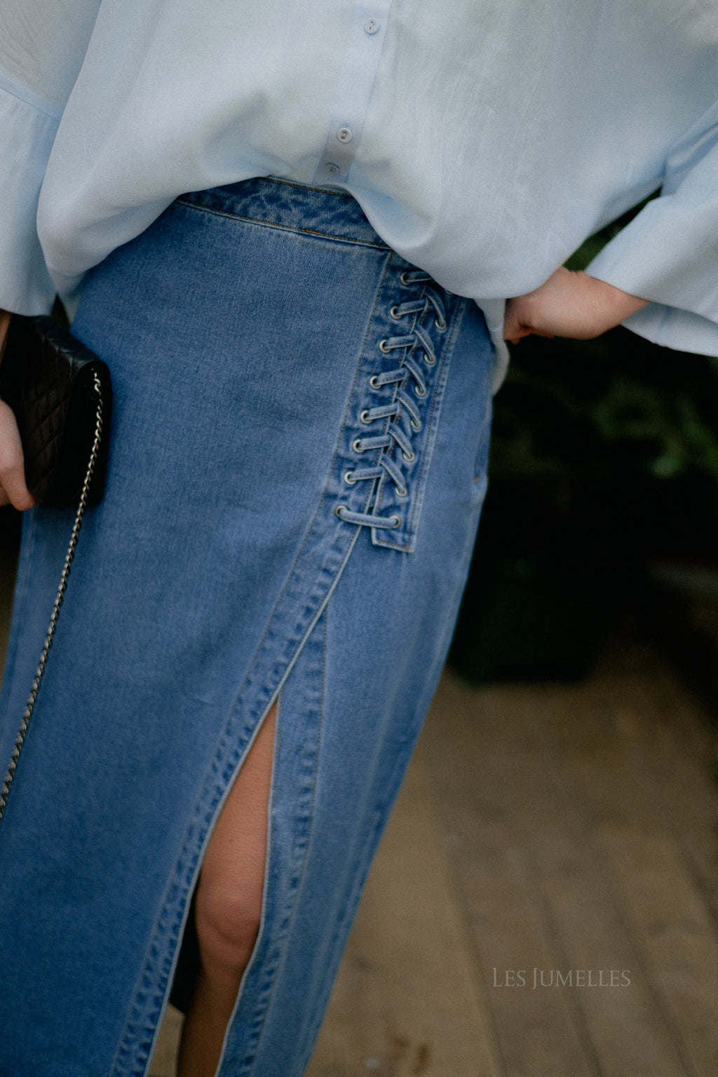 VIGarcia HW veterdetail rok mediumblauw denim