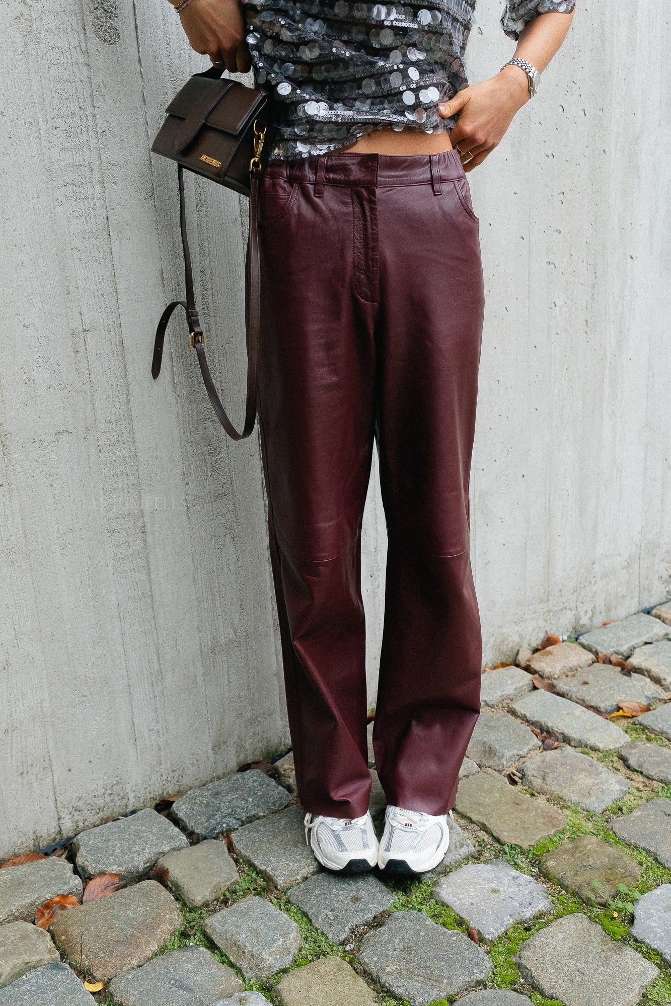 Pantalon en cuir SLFFaye MW zinfandel