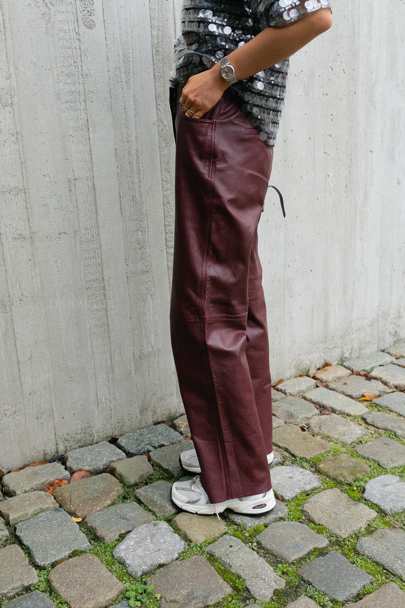 Pantalon en cuir SLFFaye MW zinfandel