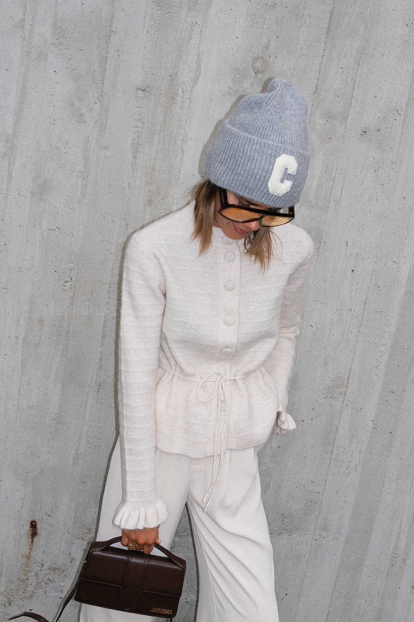 YASThelliss LS cardigan en tricot écru