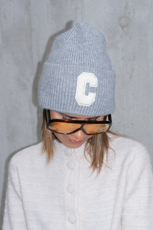 Les Jumelles 'C' beanie light grey