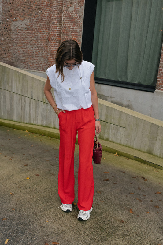 Les Jumelles Pantalon Florine rouge