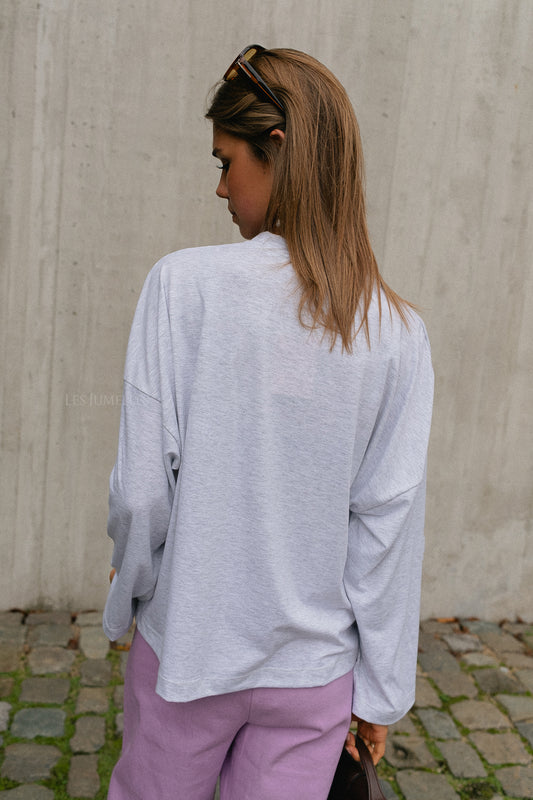 Les Jumelles Rachel LS shirt light grey