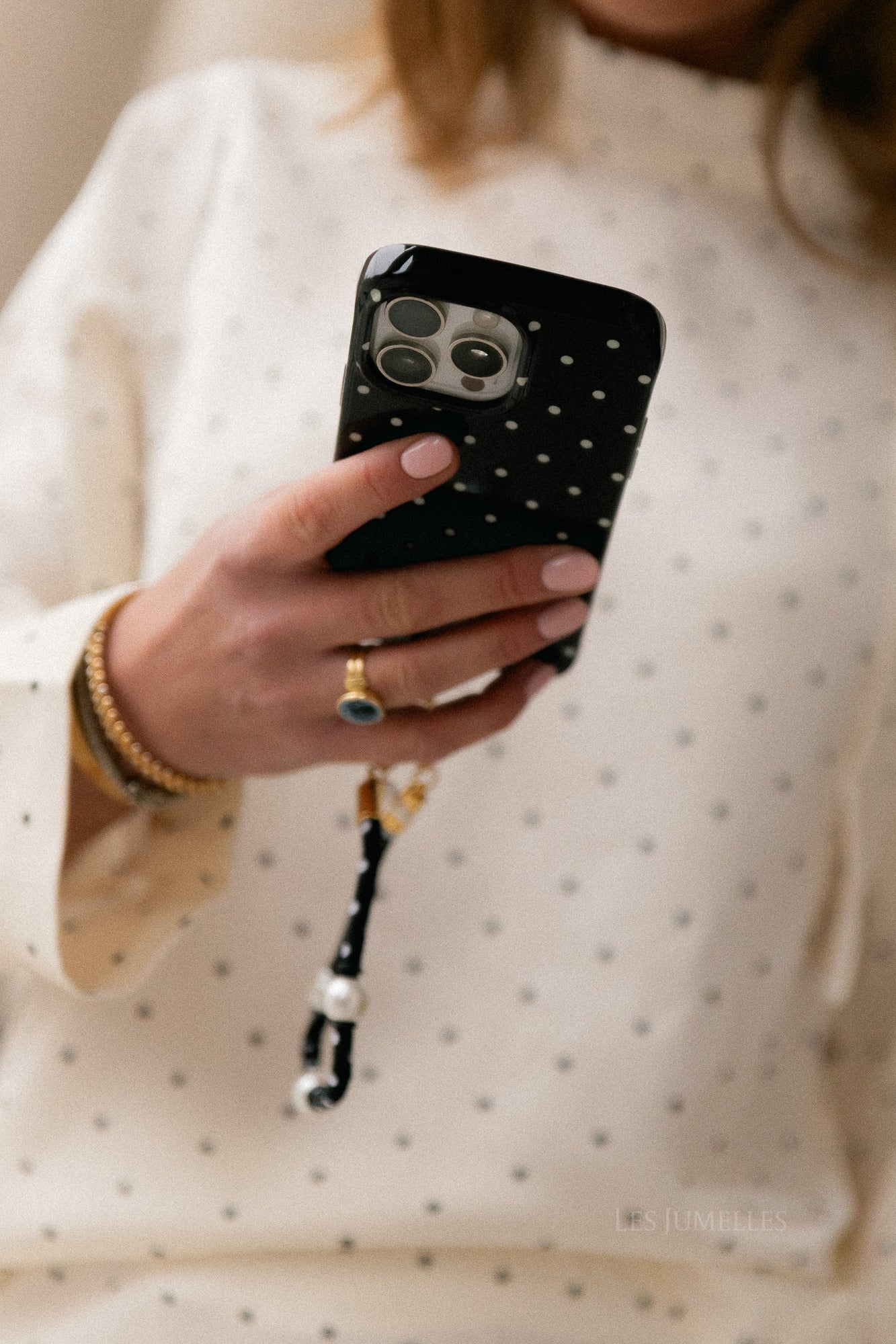 VIFadia LS bow top cloud dancer/black dots