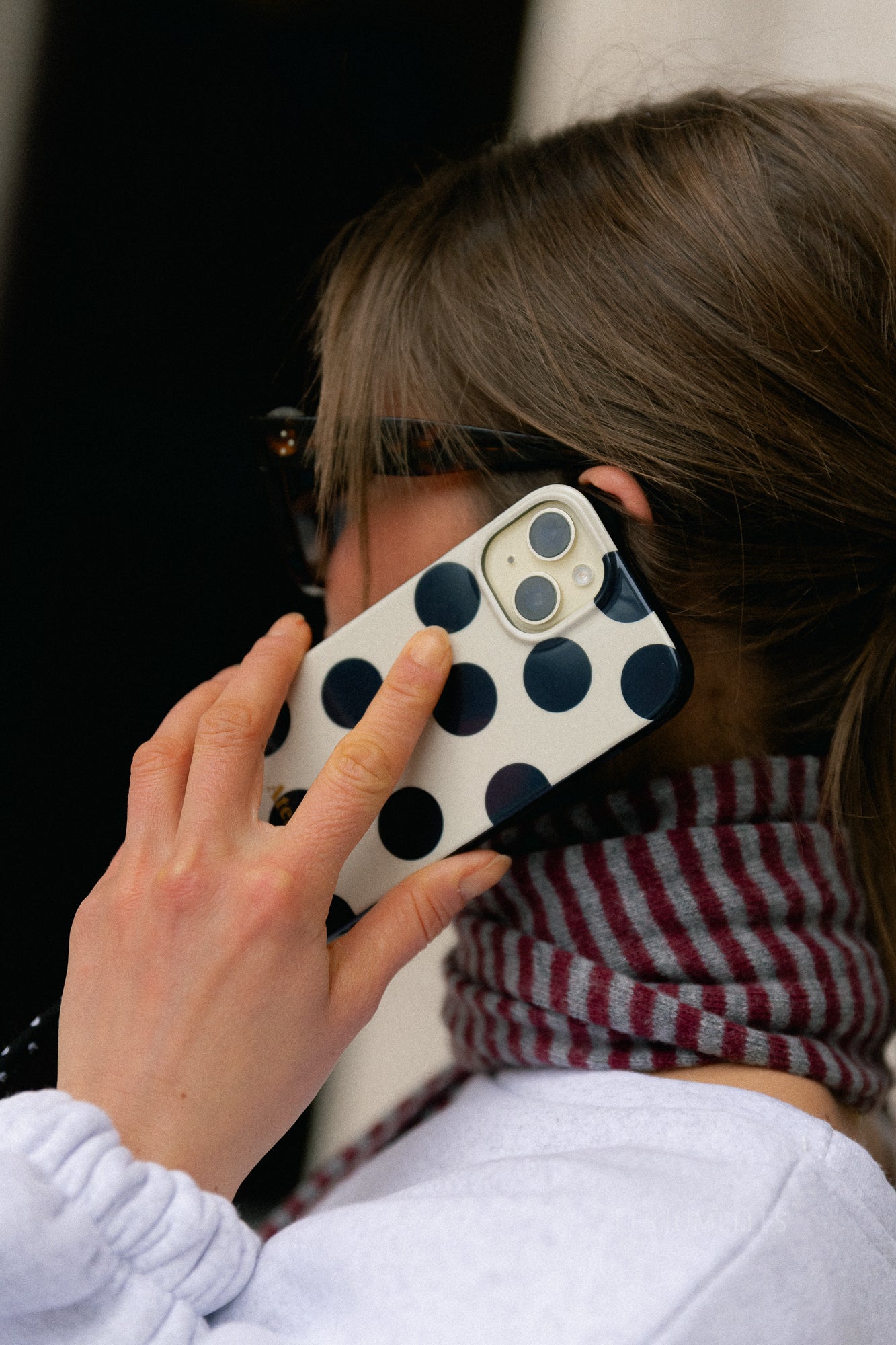 Ivory polka dot Iphone case