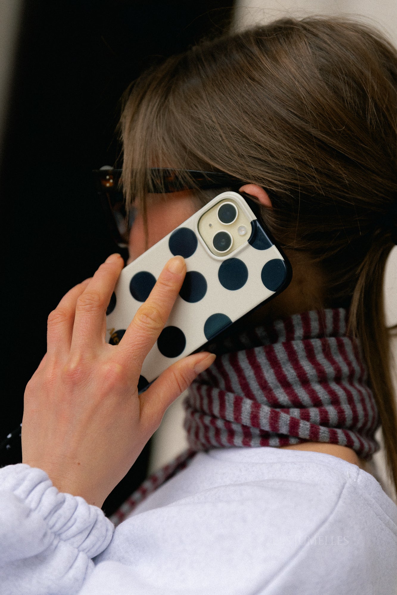Ivory polka dot Iphone case