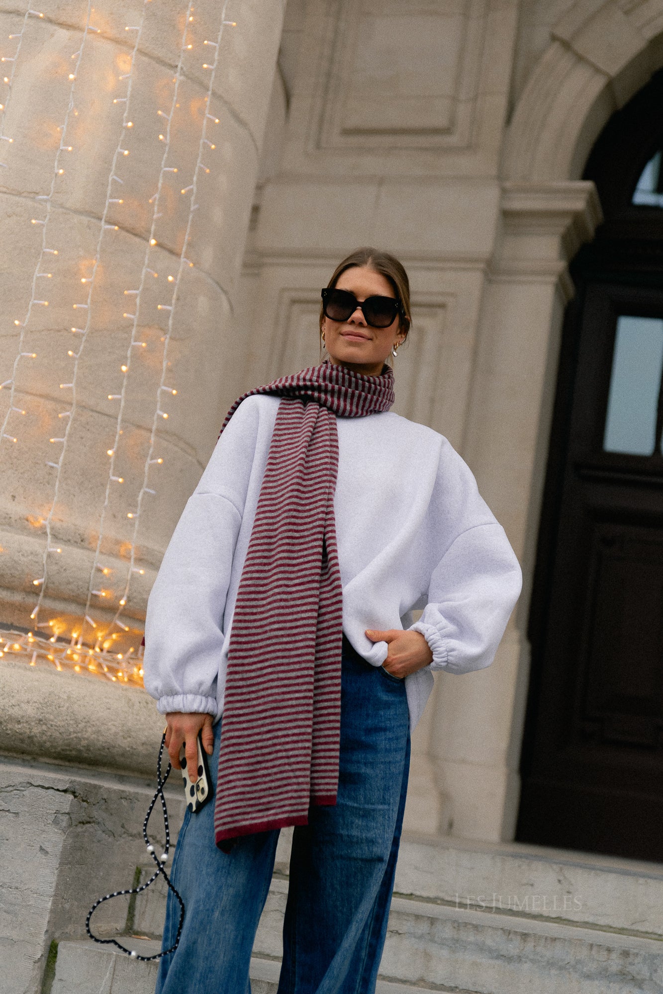 Pull 'Salut' ORIGINAL bordeaux/gris clair