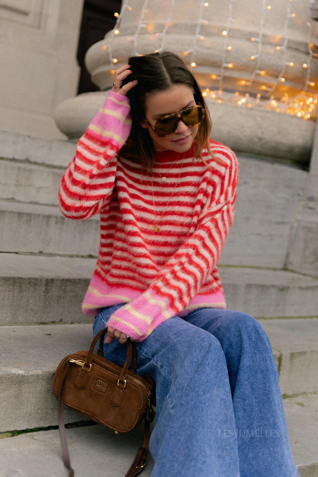 Pull rayé Isaline multicolore