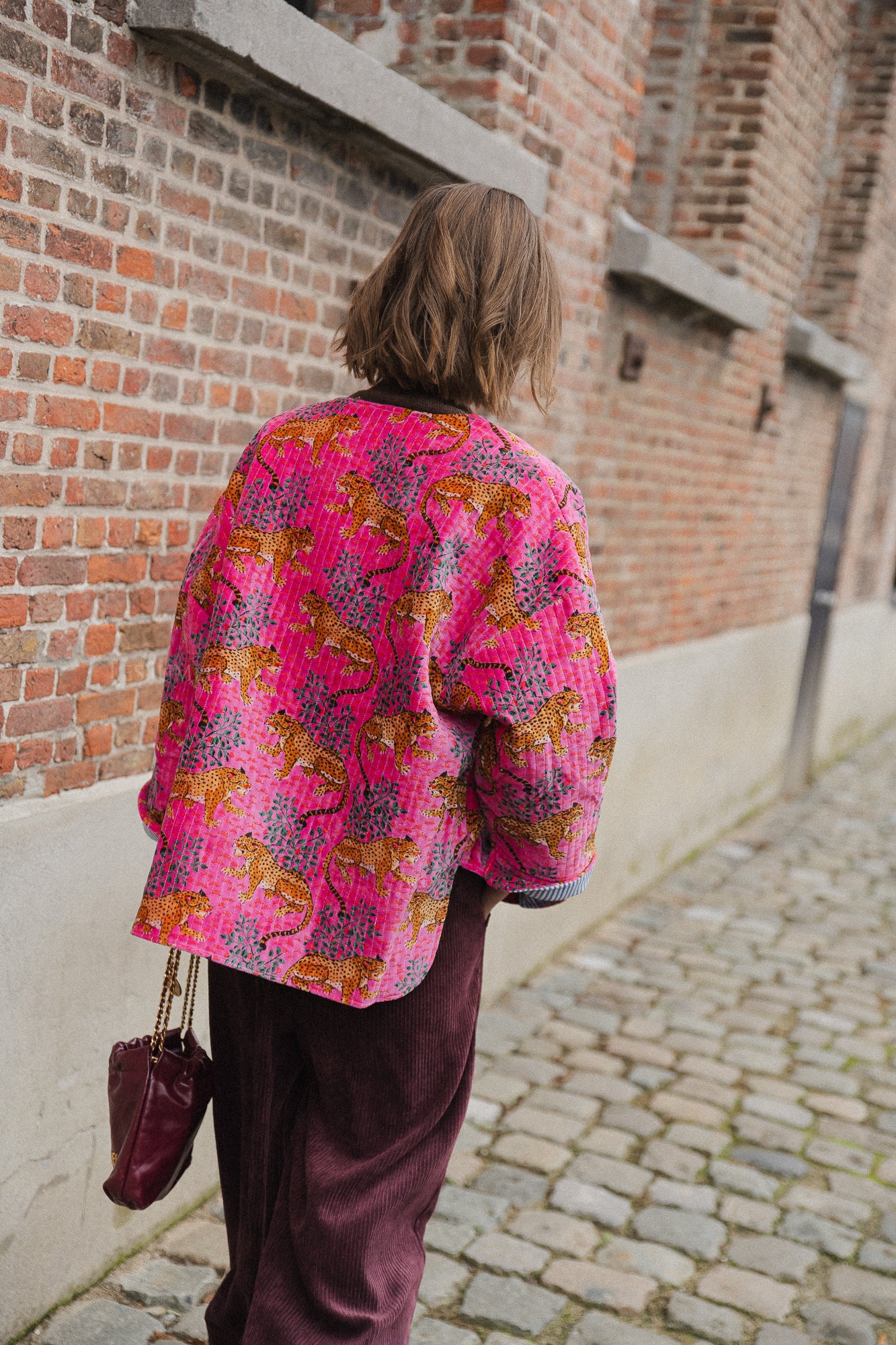 Veste Gita fuchsia/imprimé léopard