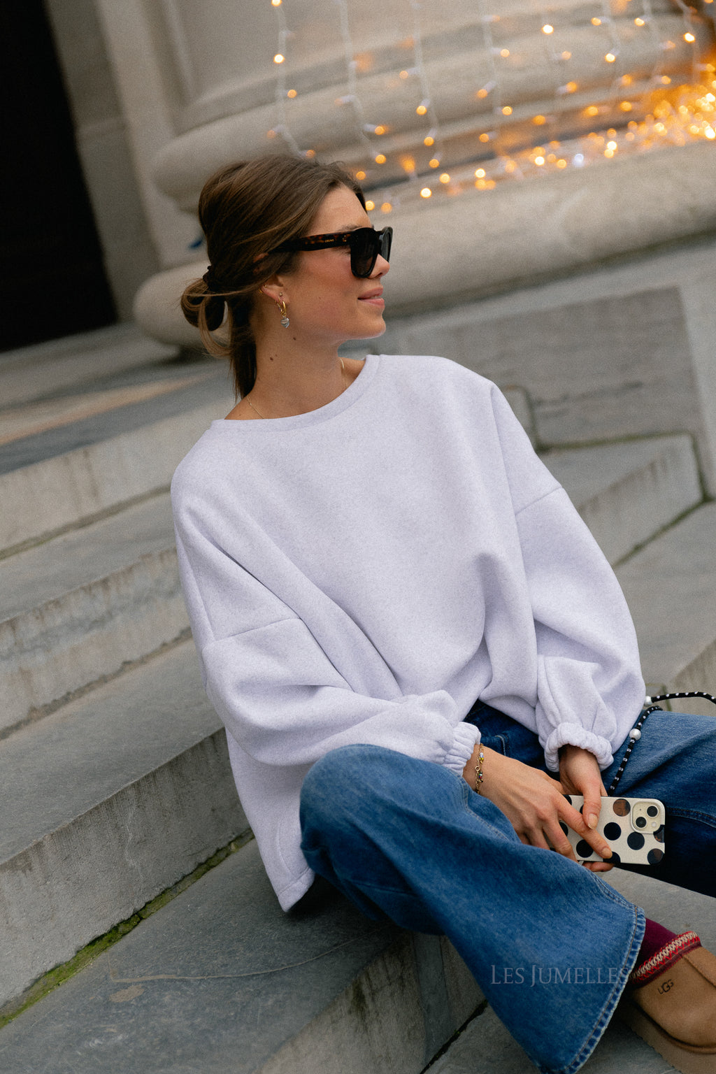 Pull 'Salut' ORIGINAL bordeaux/gris clair