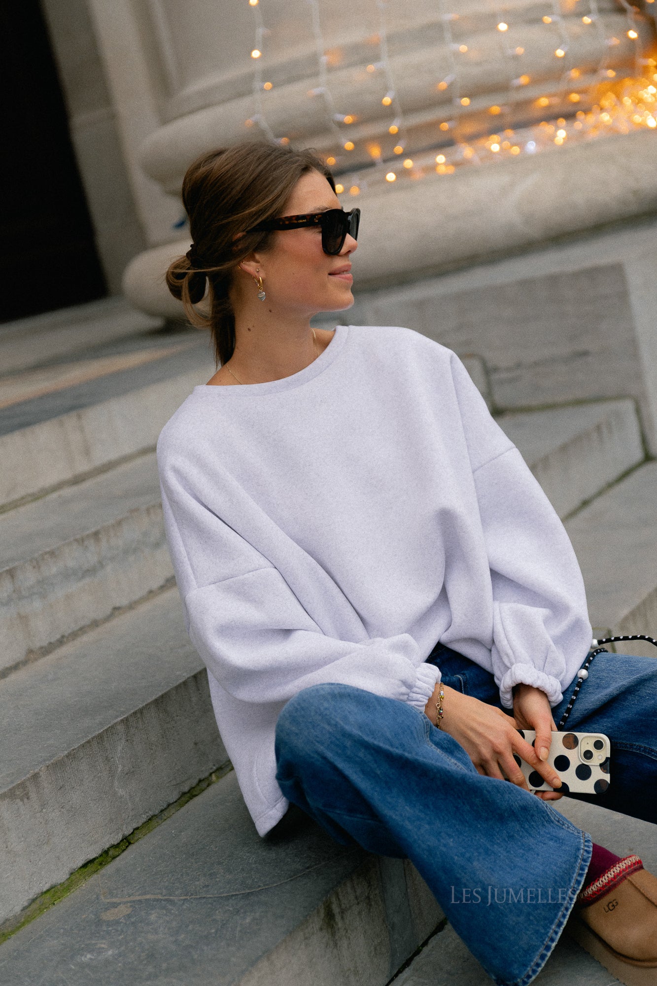 Pull 'Salut' ORIGINAL bordeaux/gris clair